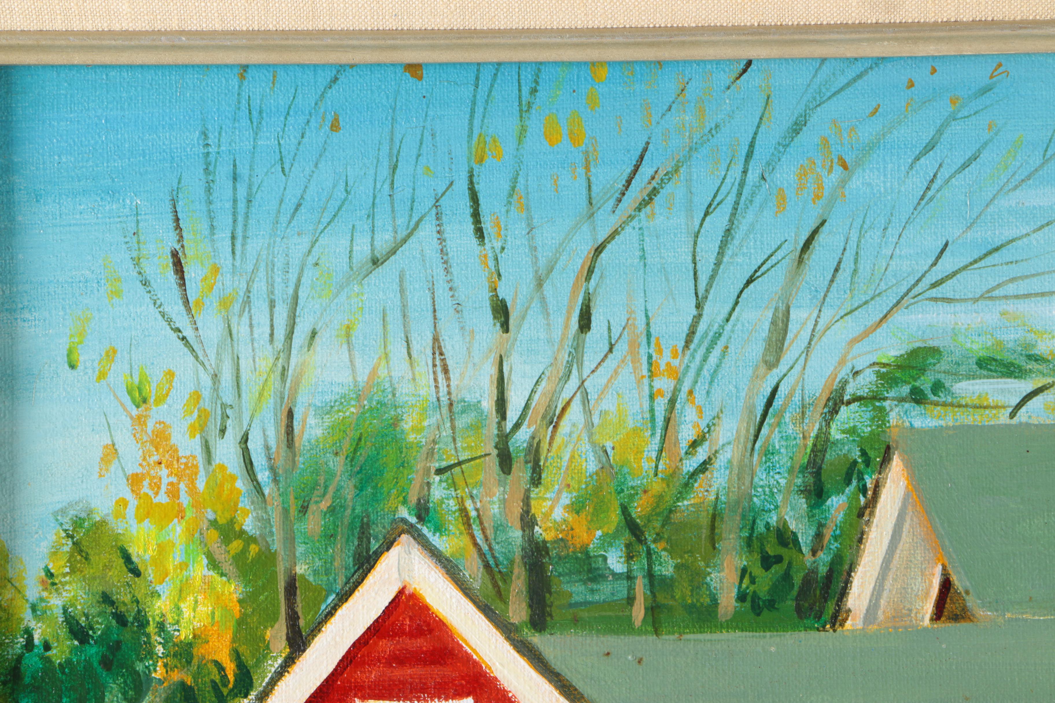 Marjorie Keary Oil Painting on Canvas of Storefront