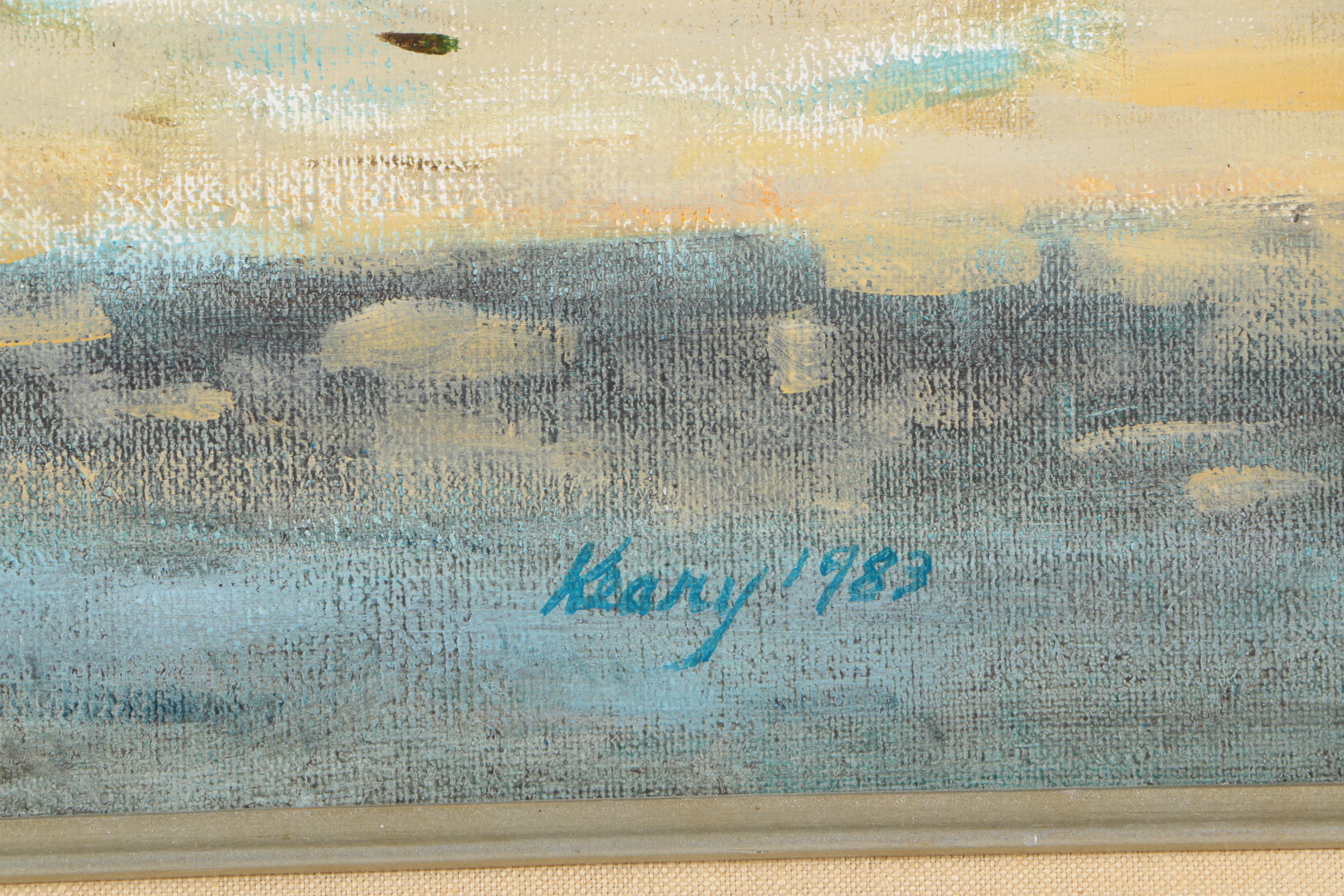 Marjorie Keary Oil Painting on Canvas of Storefront