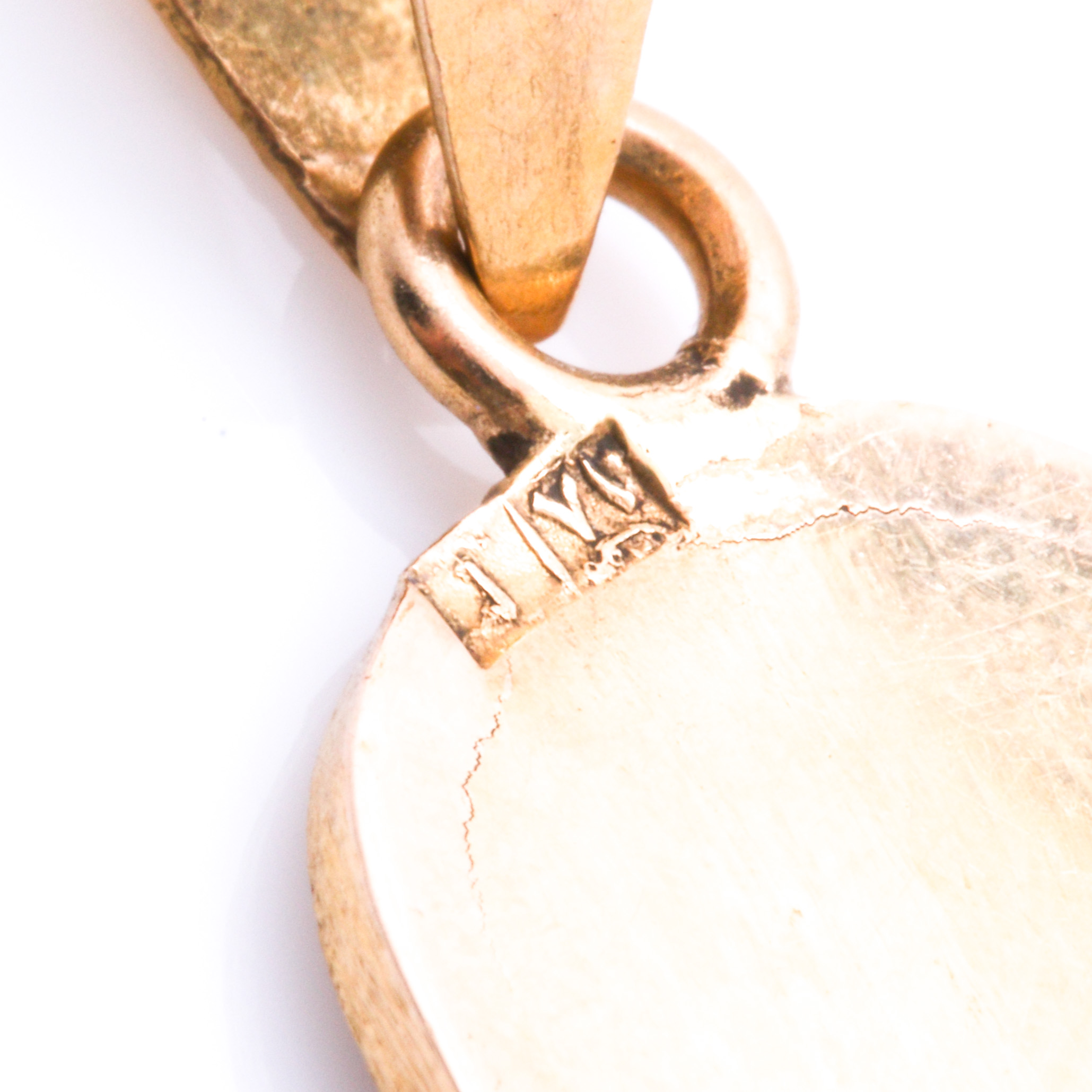 Vintage 18K Two-Tone Gold Egyptian Hieroglyphic Cartouche Pendant