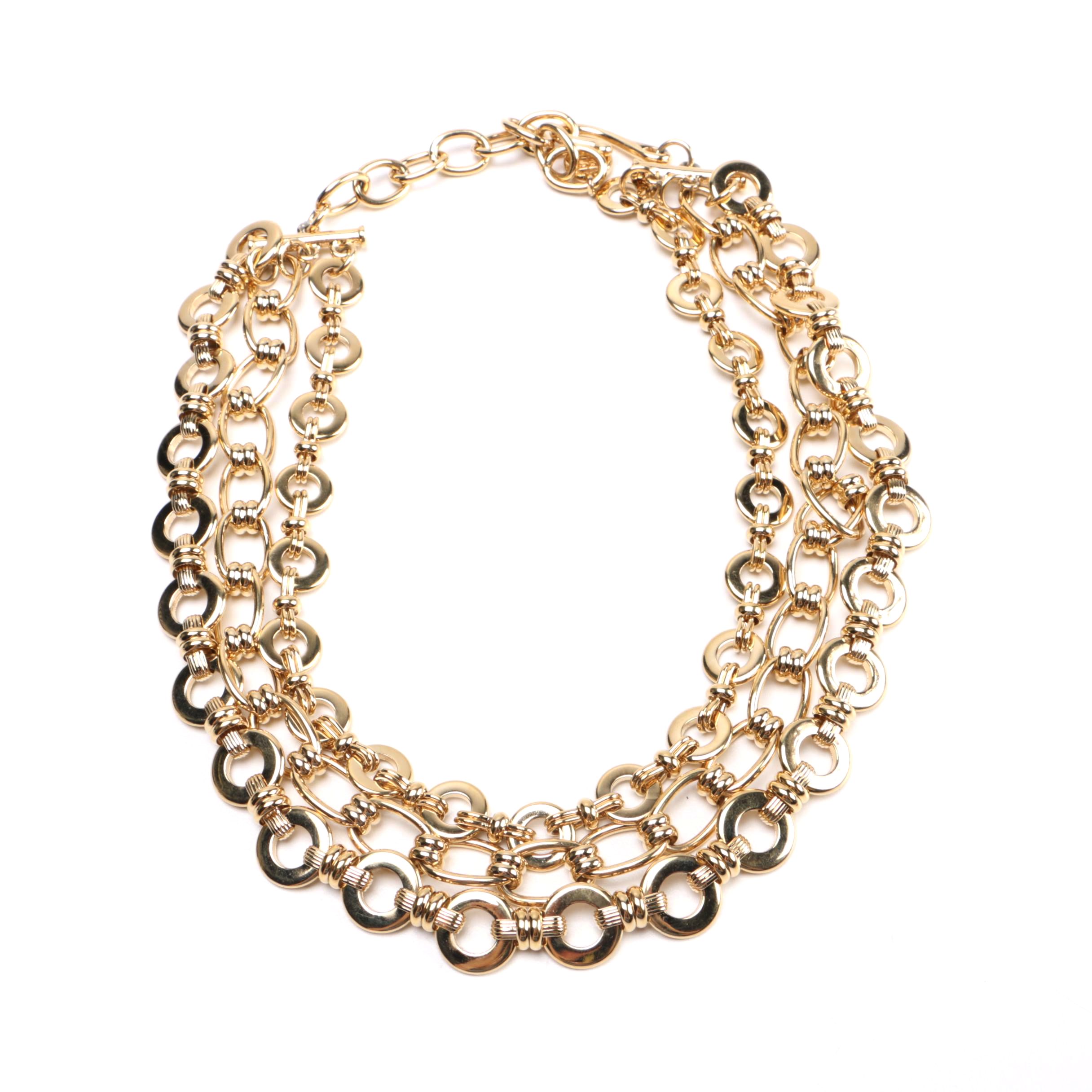 Givenchy Costume Triple Strand Necklace