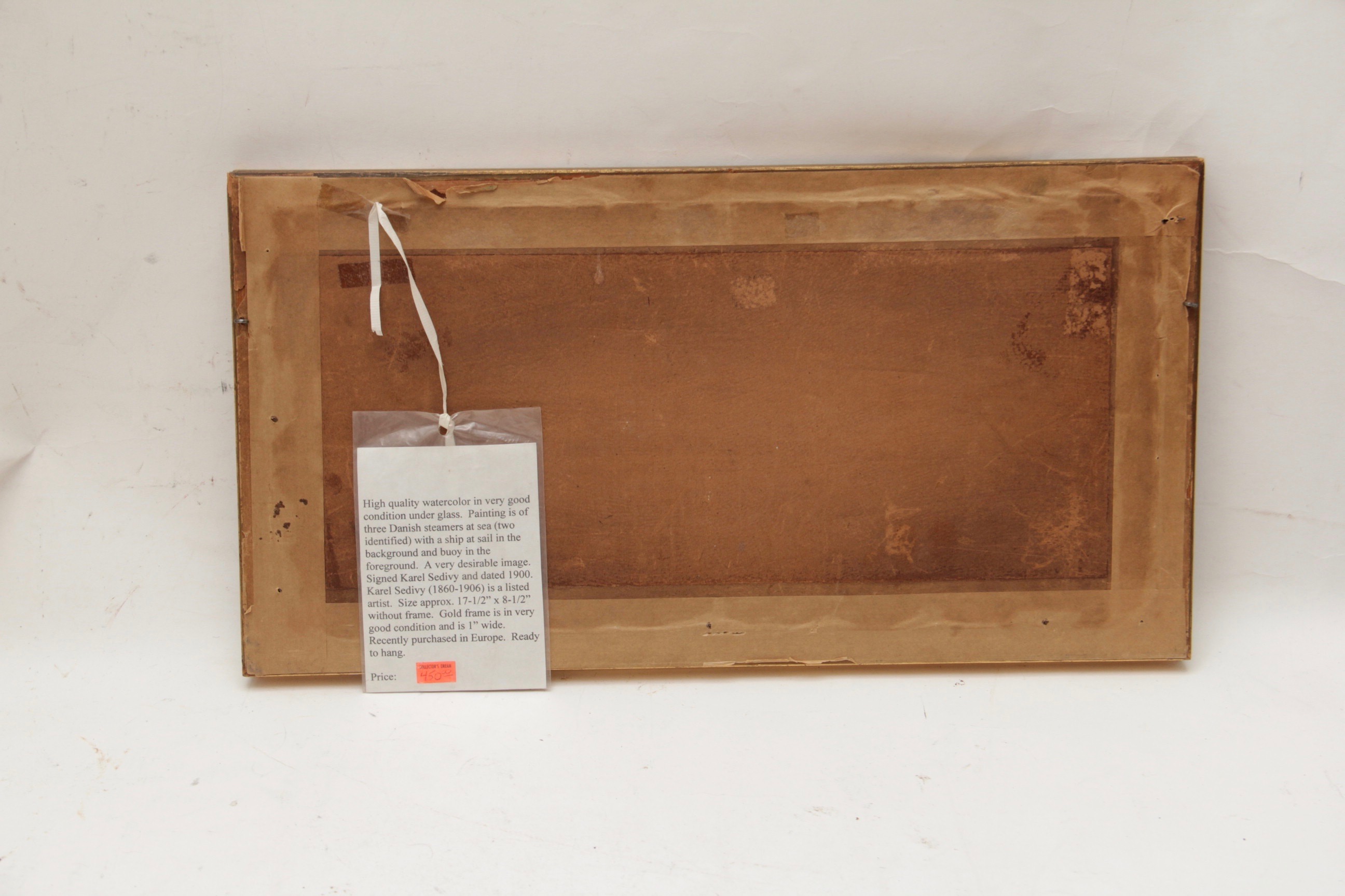 Watercolor Painting of Danish Steamers at Sea by Karel Sedivy