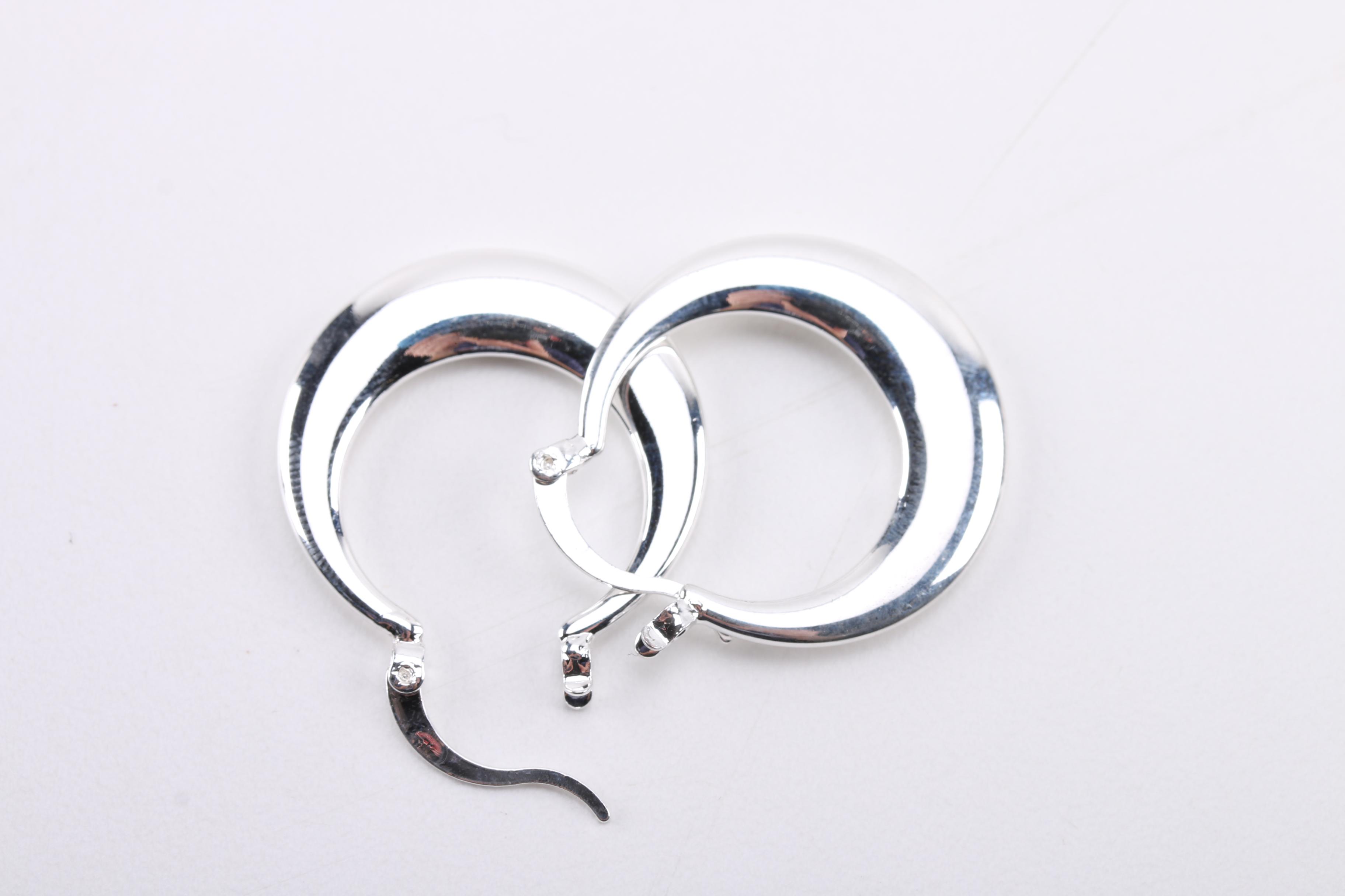 Sterling Silver Brooches, Earrings and Charm Bracelet