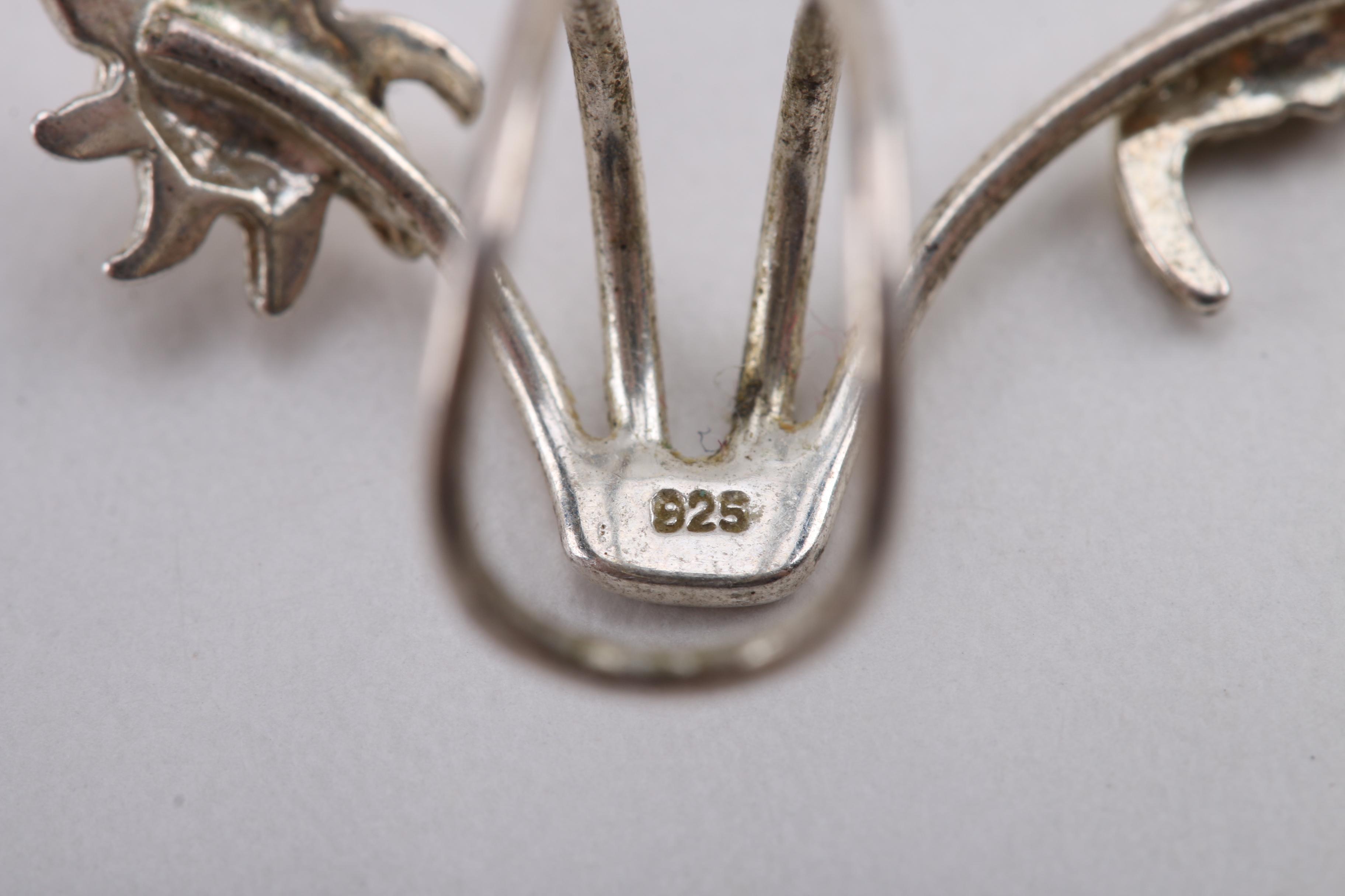 Sterling Silver Brooches, Earrings and Charm Bracelet