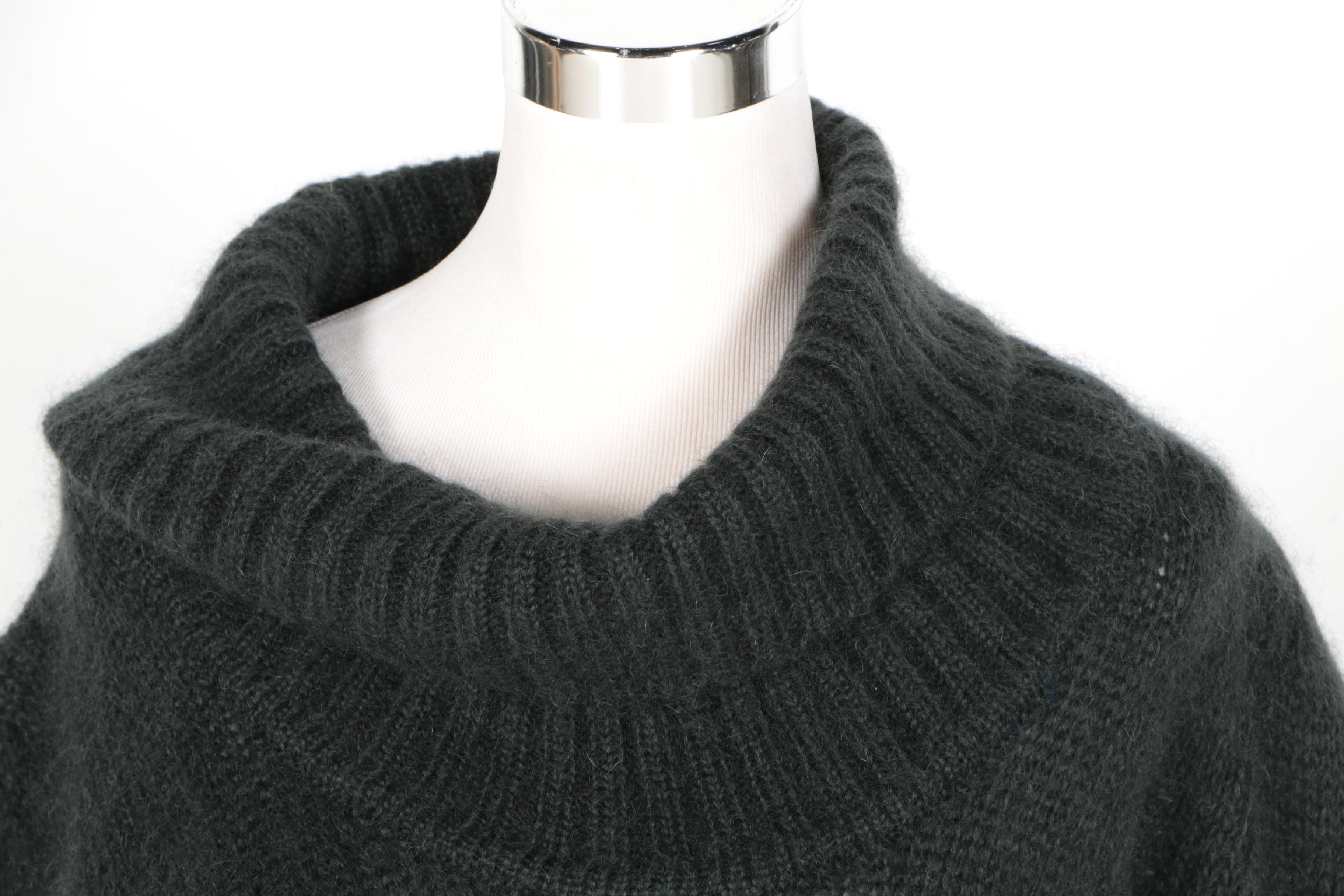 Forest Green Chunky Wool Sweater with Cowl Neck by A.F. Vandevorst