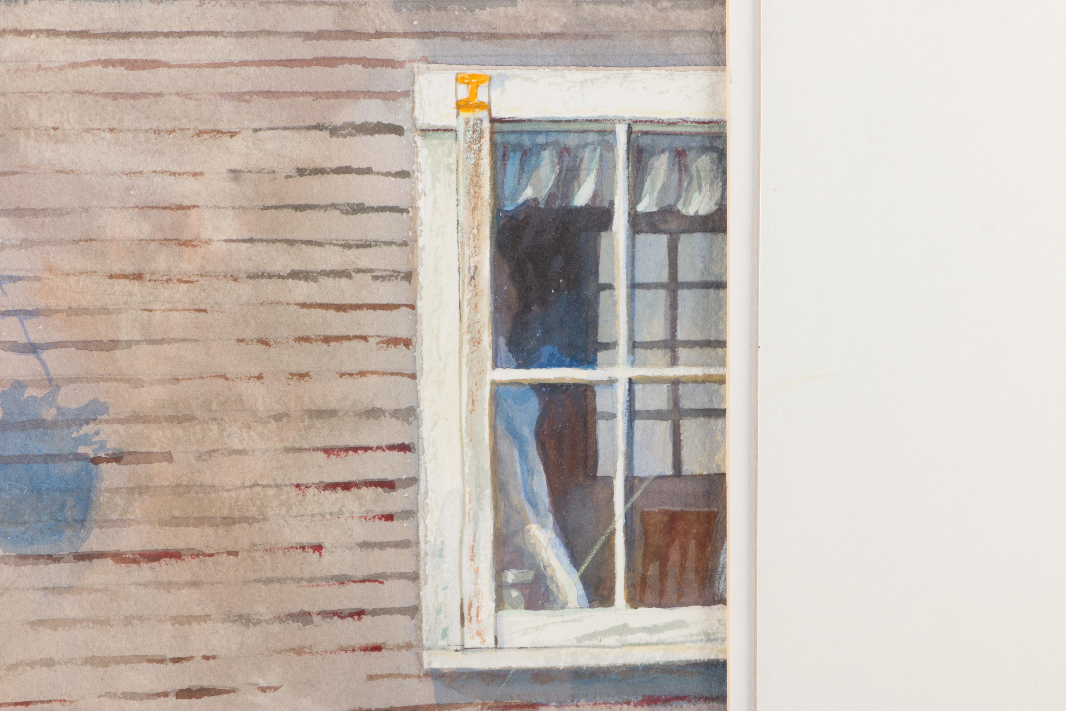 Signed Original Watercolor Painting "Monkegan Island Old Door"