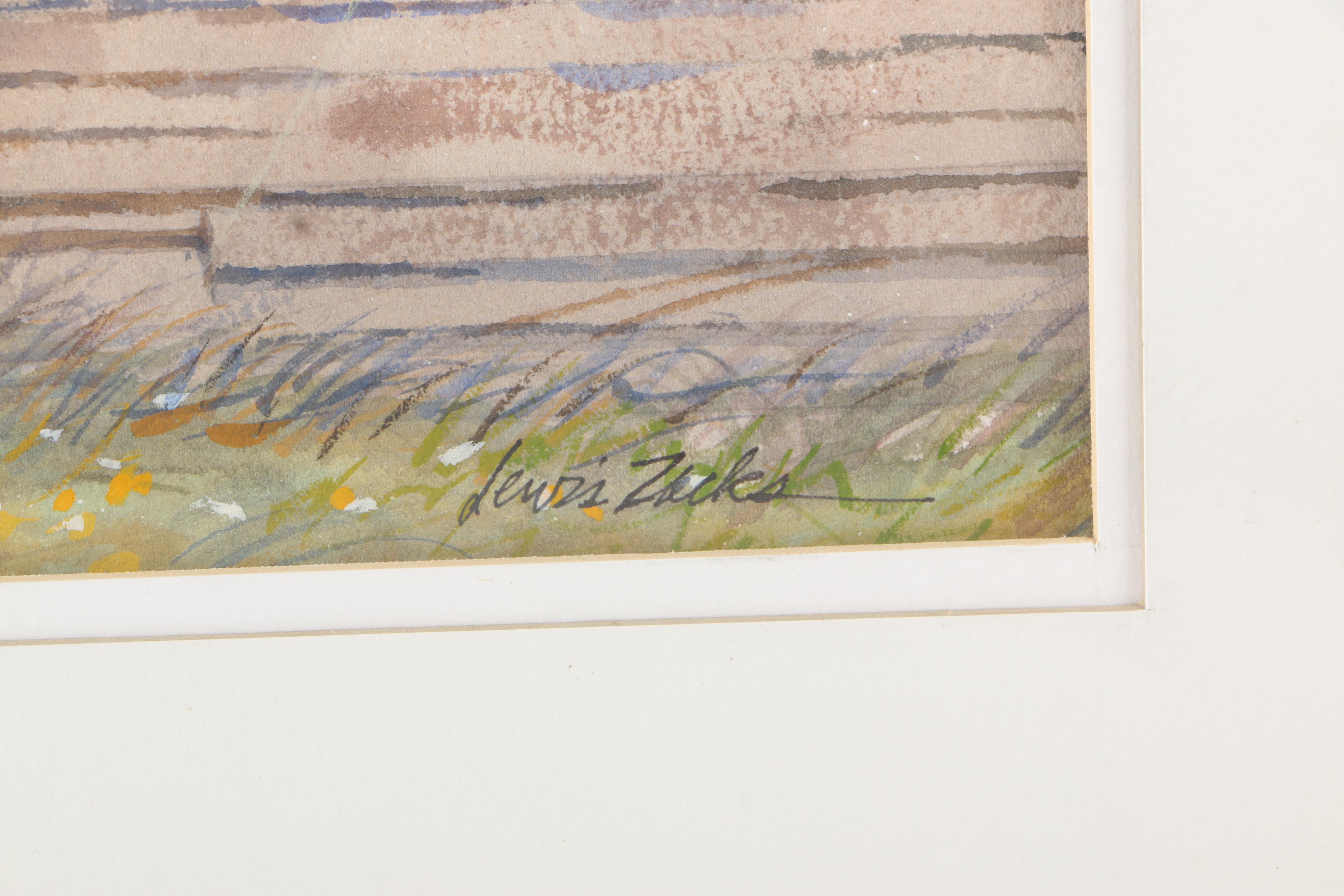 Signed Original Watercolor Painting "Monkegan Island Old Door"