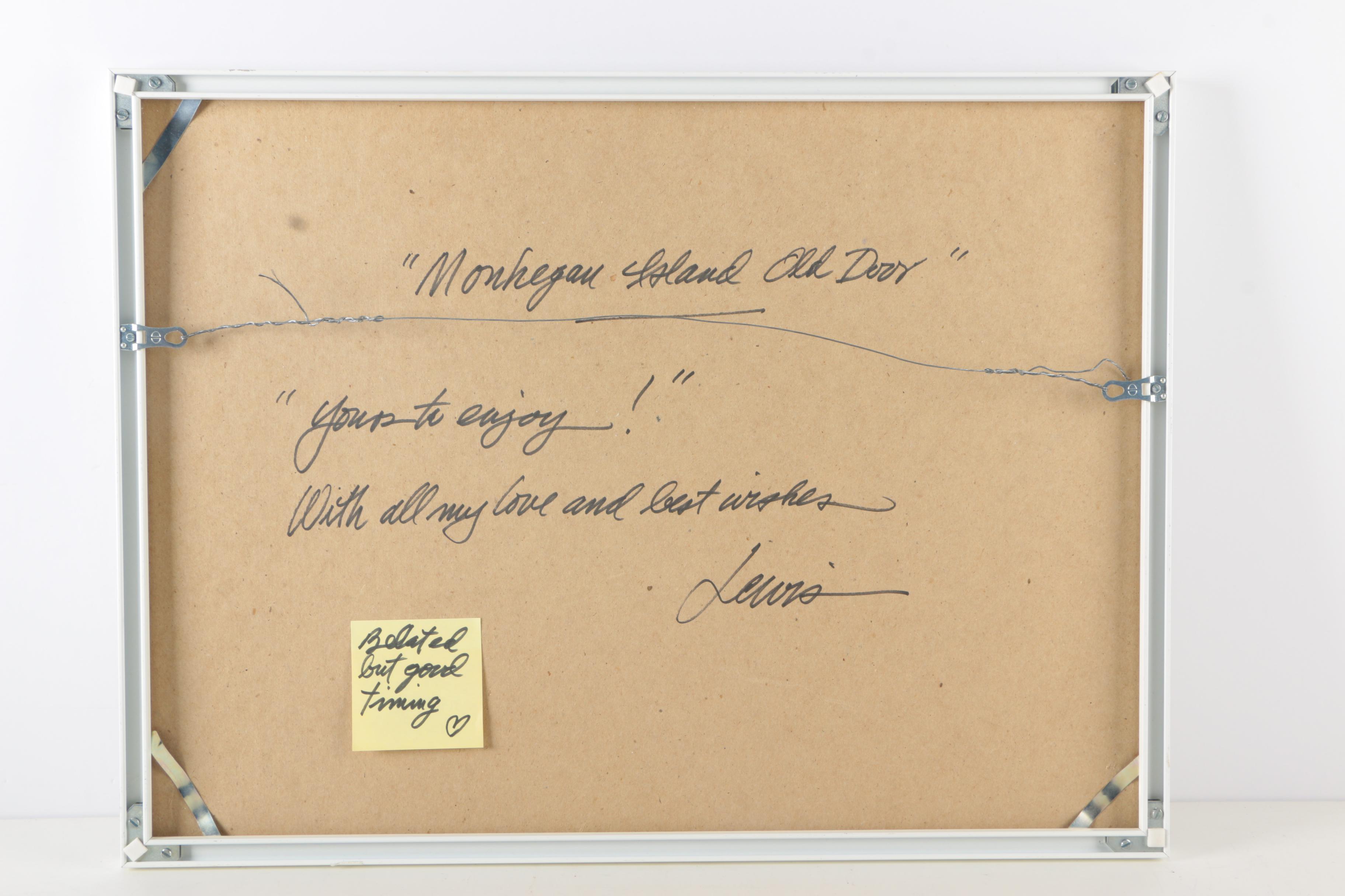 Signed Original Watercolor Painting "Monkegan Island Old Door"