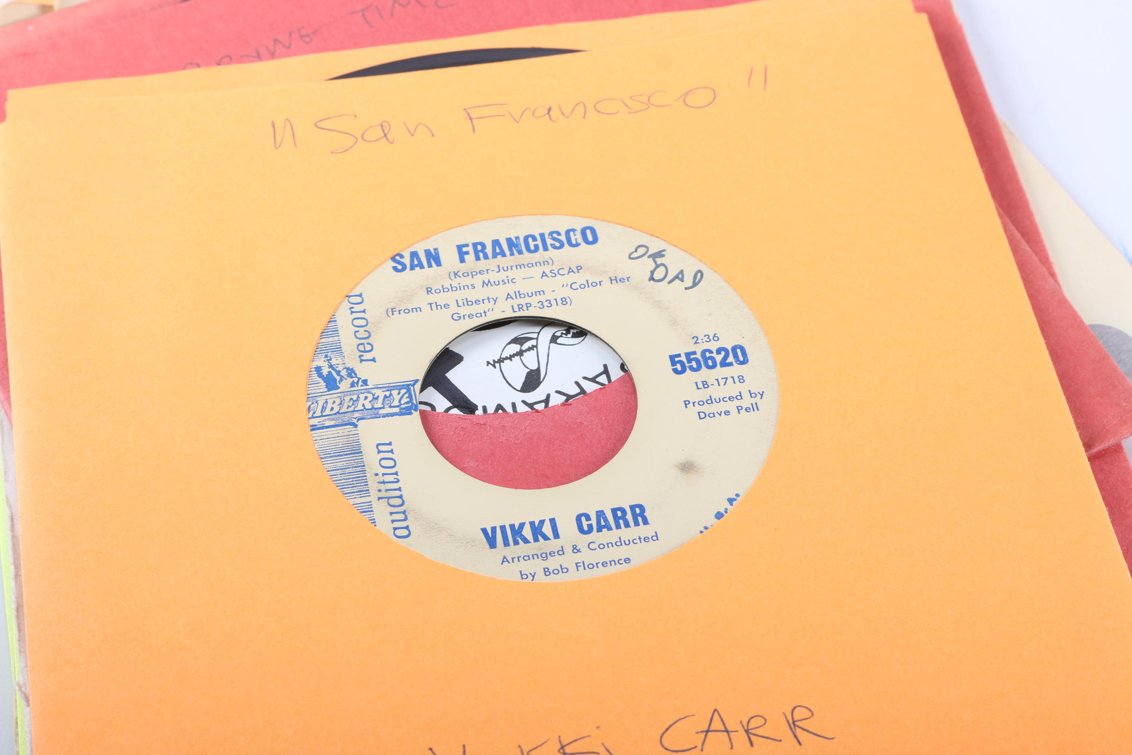 Vintage 45 RPM Records and Carrying Cases