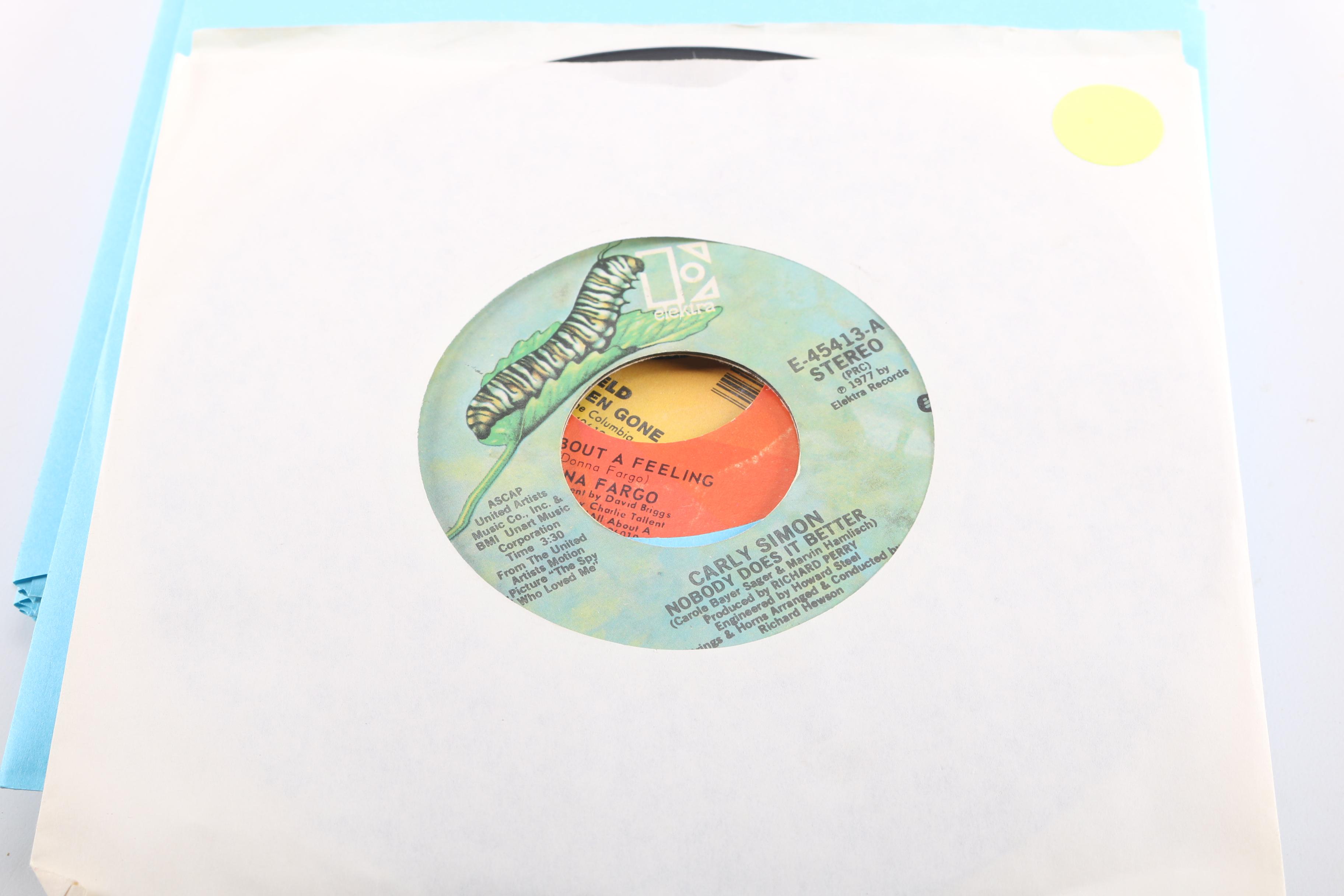 Vintage 45 RPM Records and Carrying Cases