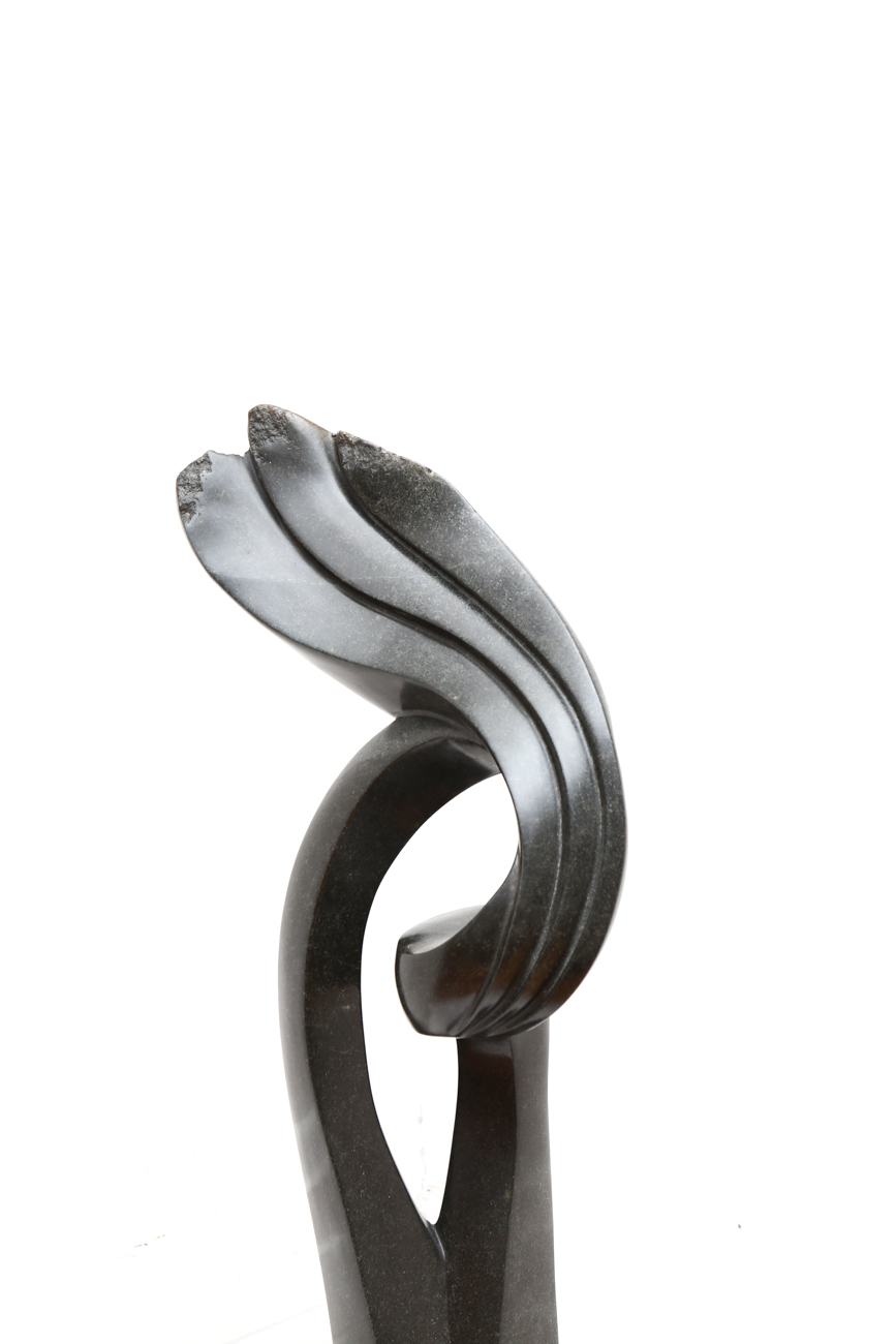 Muteta Abstract Shona Stone Sculpture On Marble Stand