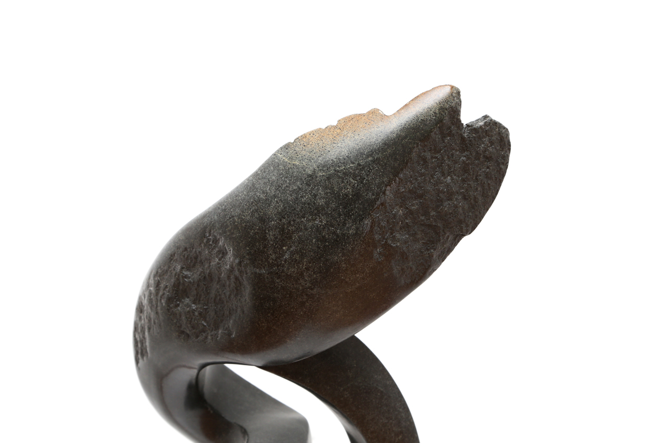 Muteta Abstract Shona Stone Sculpture On Marble Stand