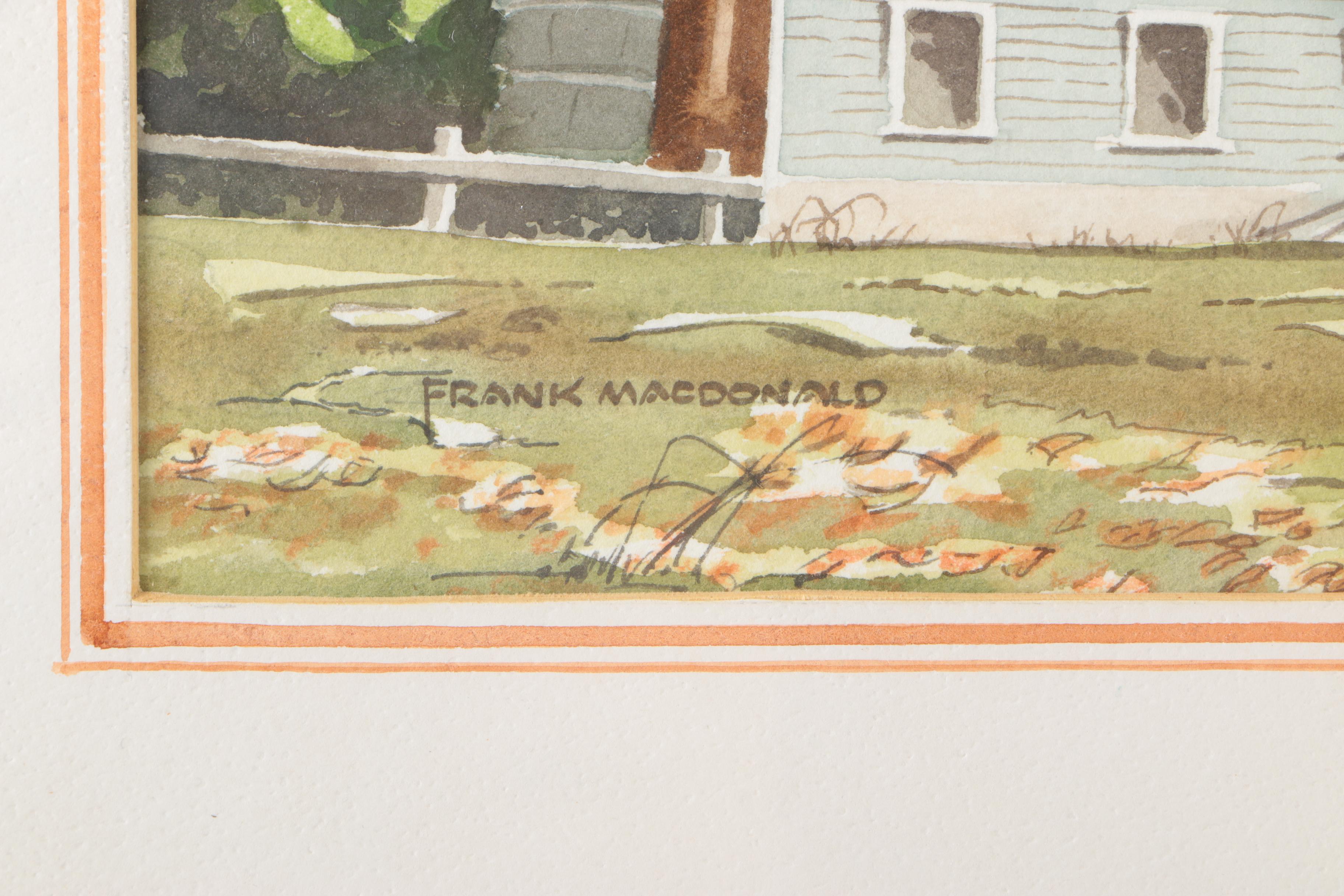 Signed Framed Watercolor by Frank MacDonald