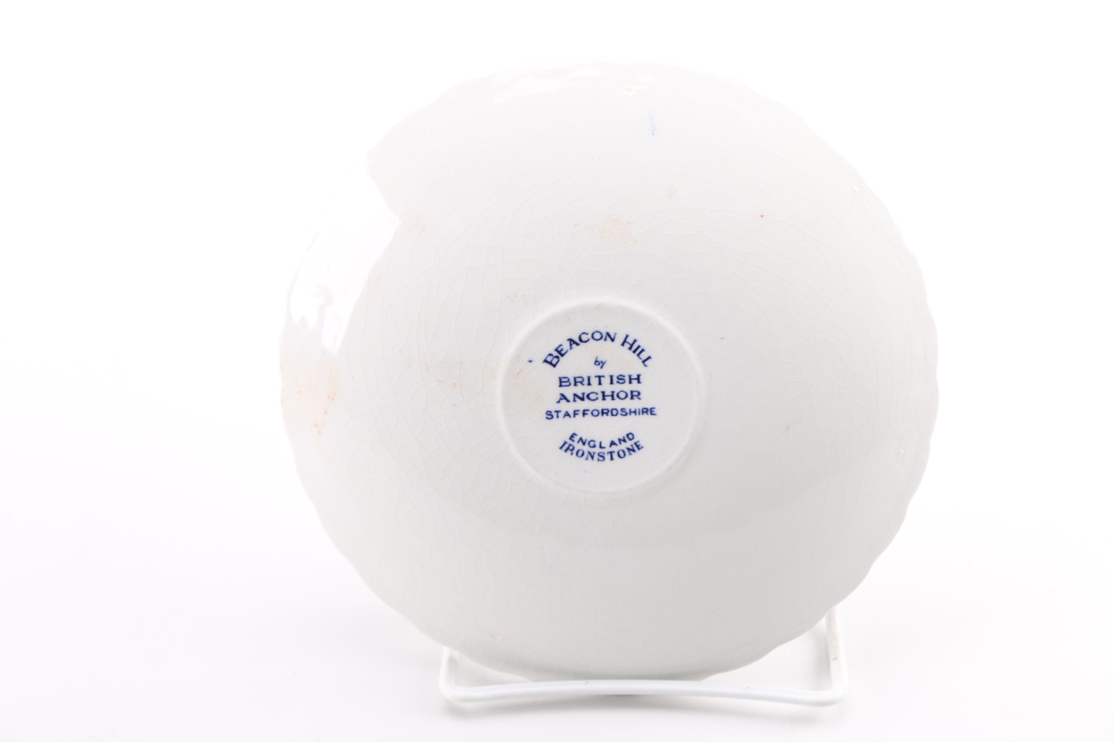 British Anchor "Beacon Hill" Ironstone With Milk Glass Lamps