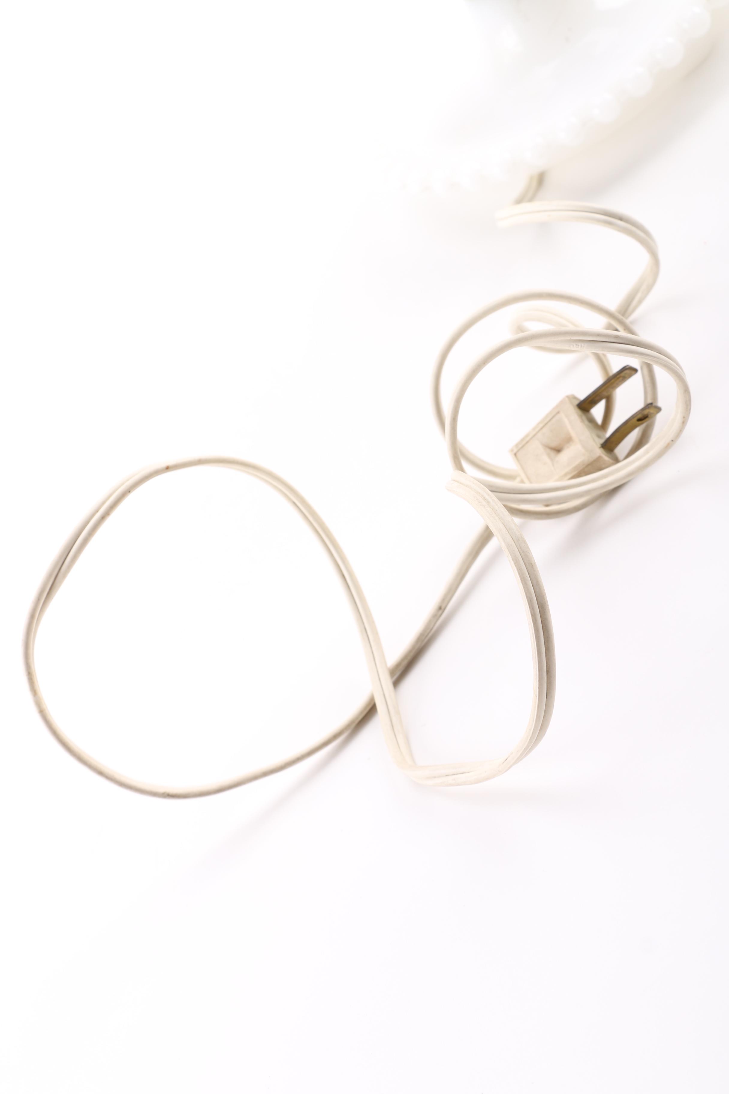 British Anchor "Beacon Hill" Ironstone With Milk Glass Lamps