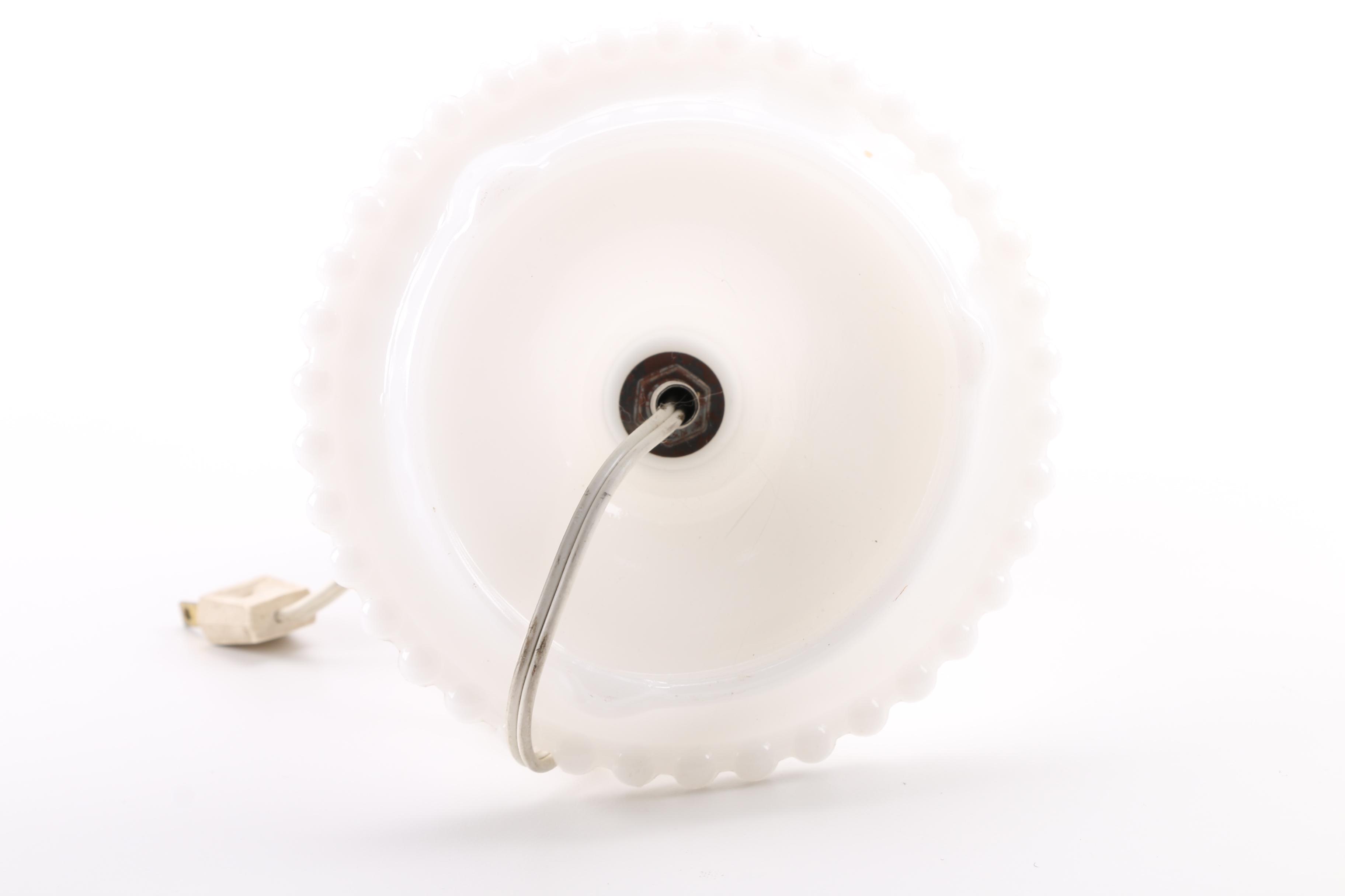 British Anchor "Beacon Hill" Ironstone With Milk Glass Lamps