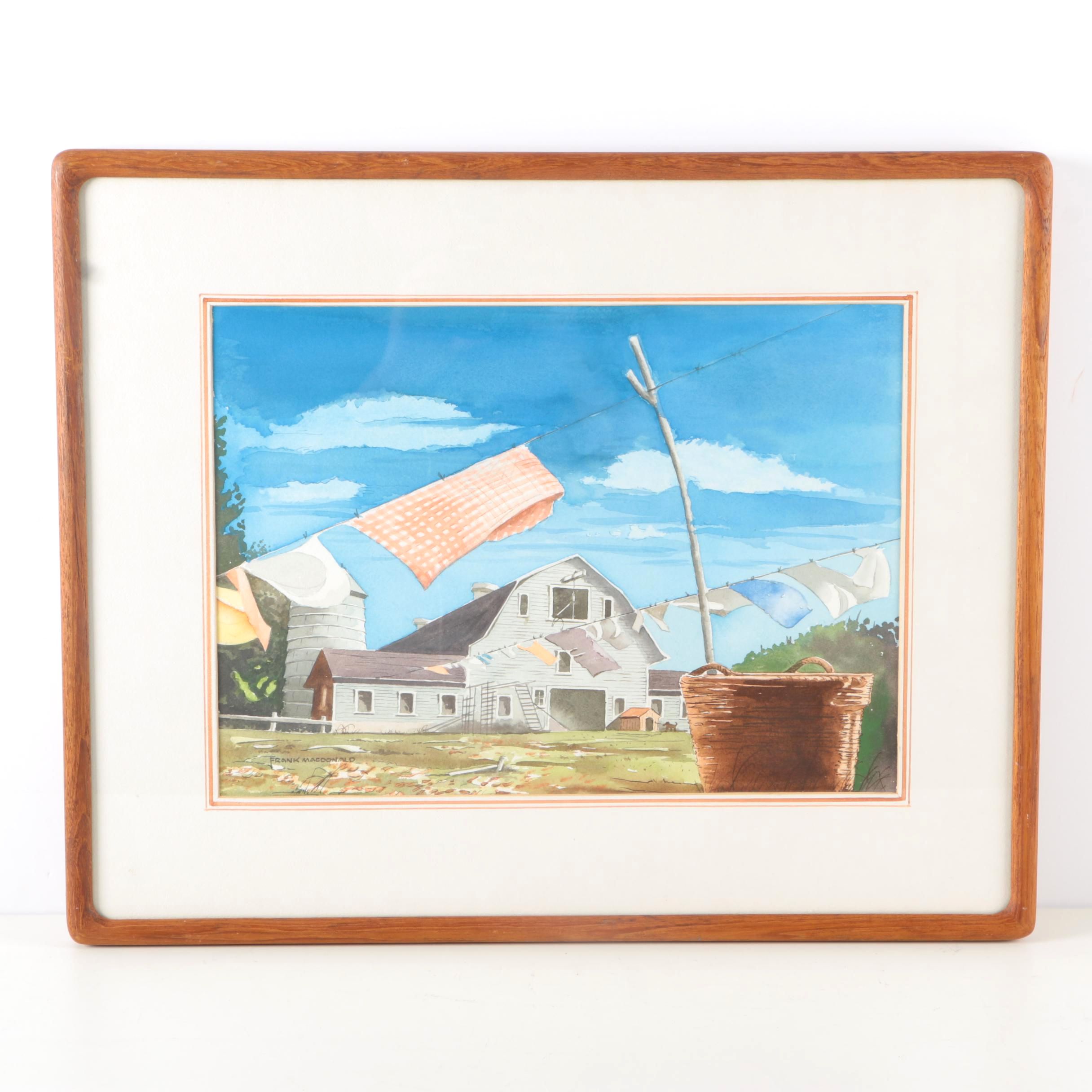 Signed Framed Watercolor by Frank MacDonald