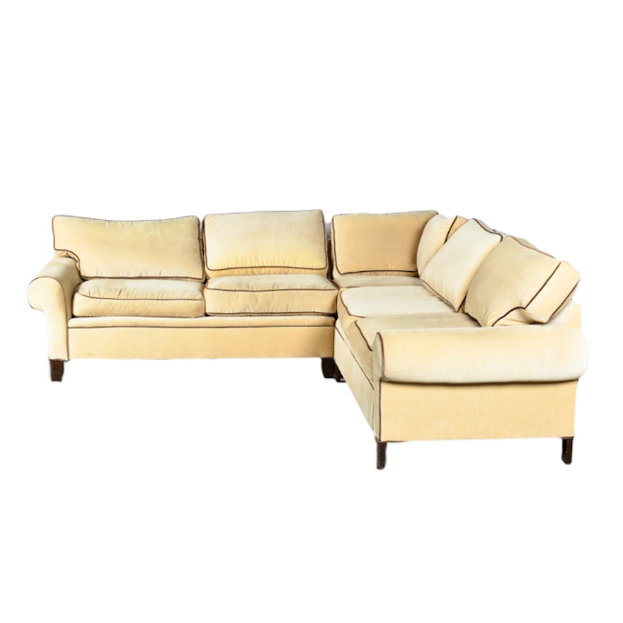 Tan Upholstered Sectional Sofa