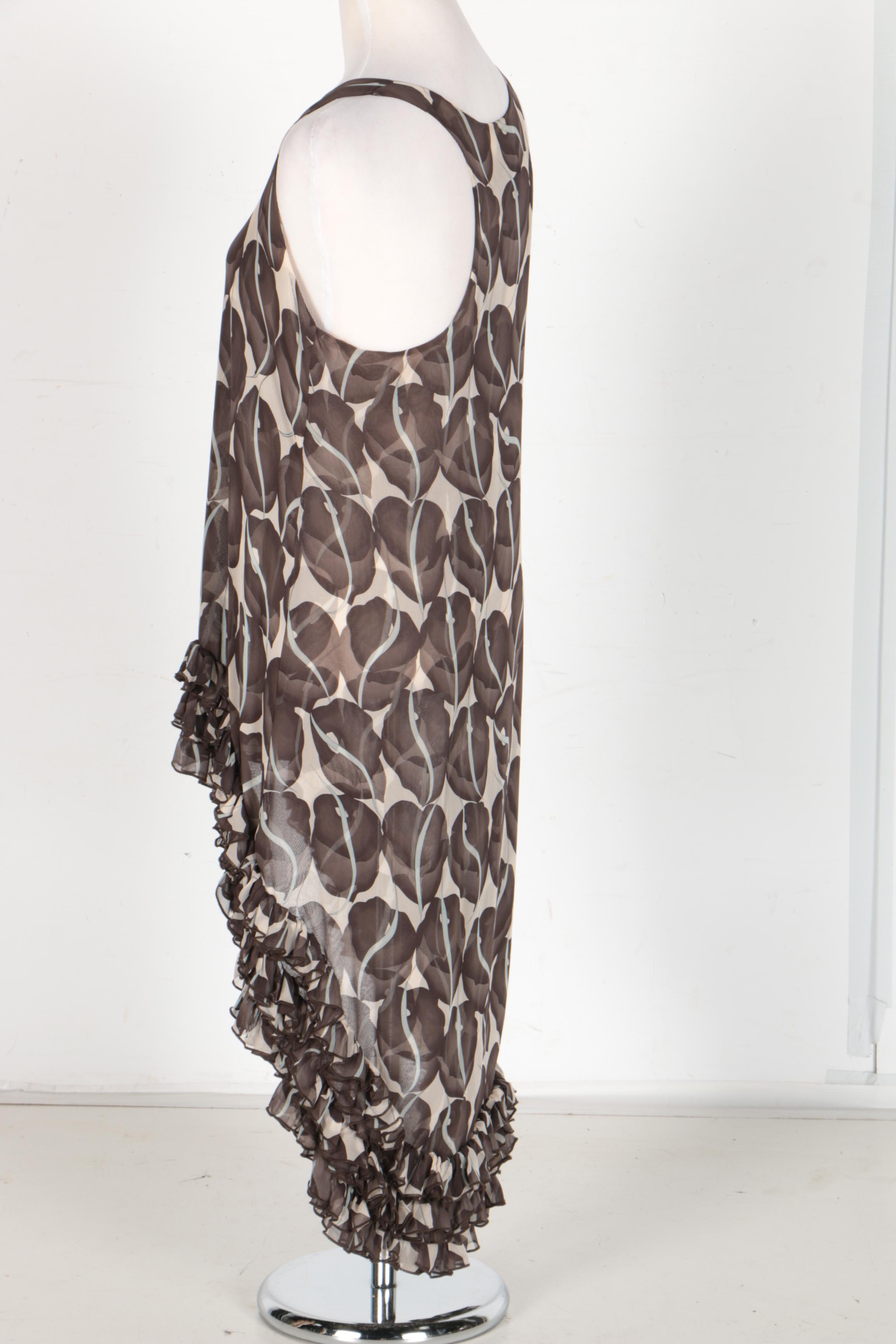 Thomas Wylde Silk Ruffled Swim Cover-Up