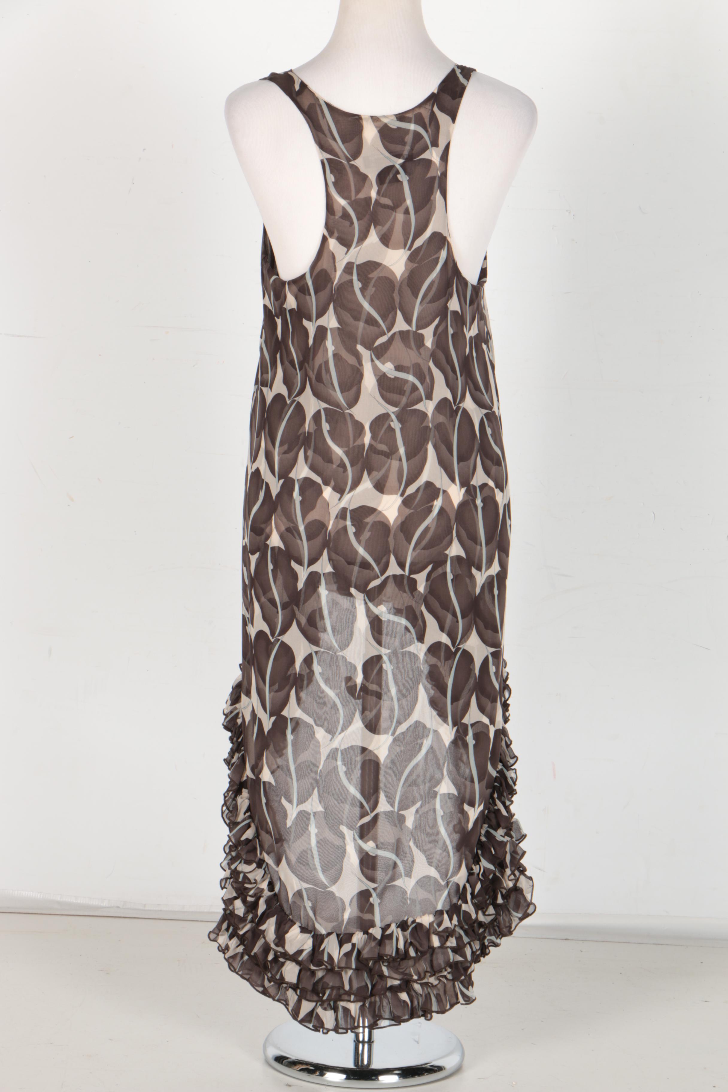 Thomas Wylde Silk Ruffled Swim Cover-Up