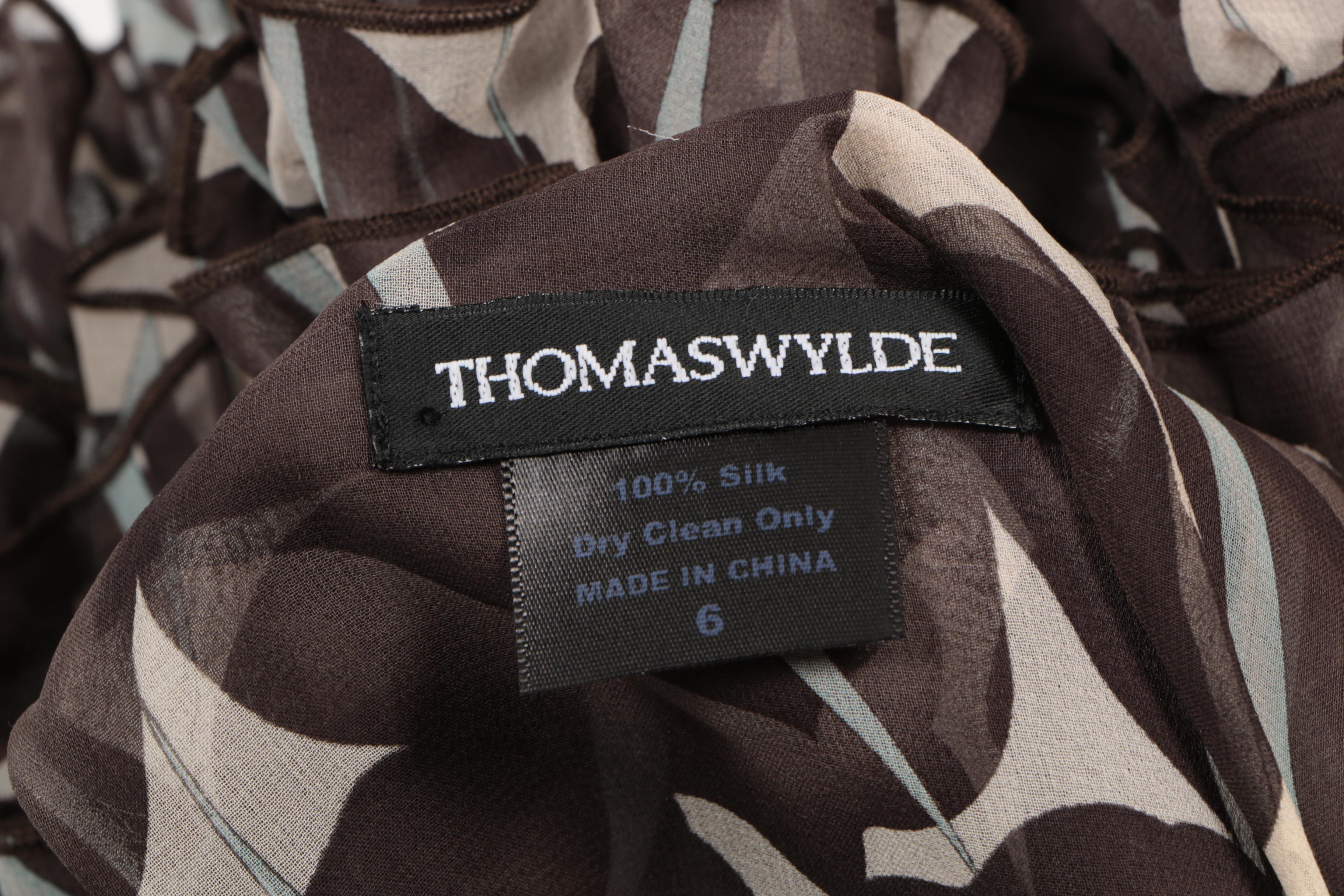 Thomas Wylde Silk Ruffled Swim Cover-Up