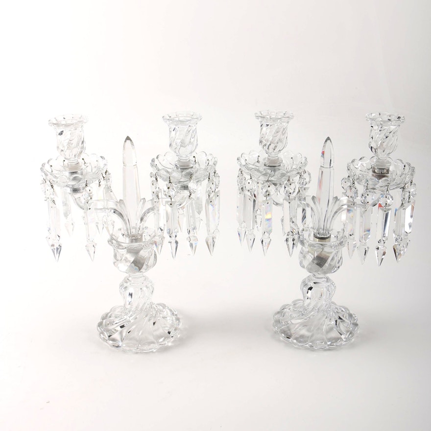 Pair of Baccarat Crystal Candelabras