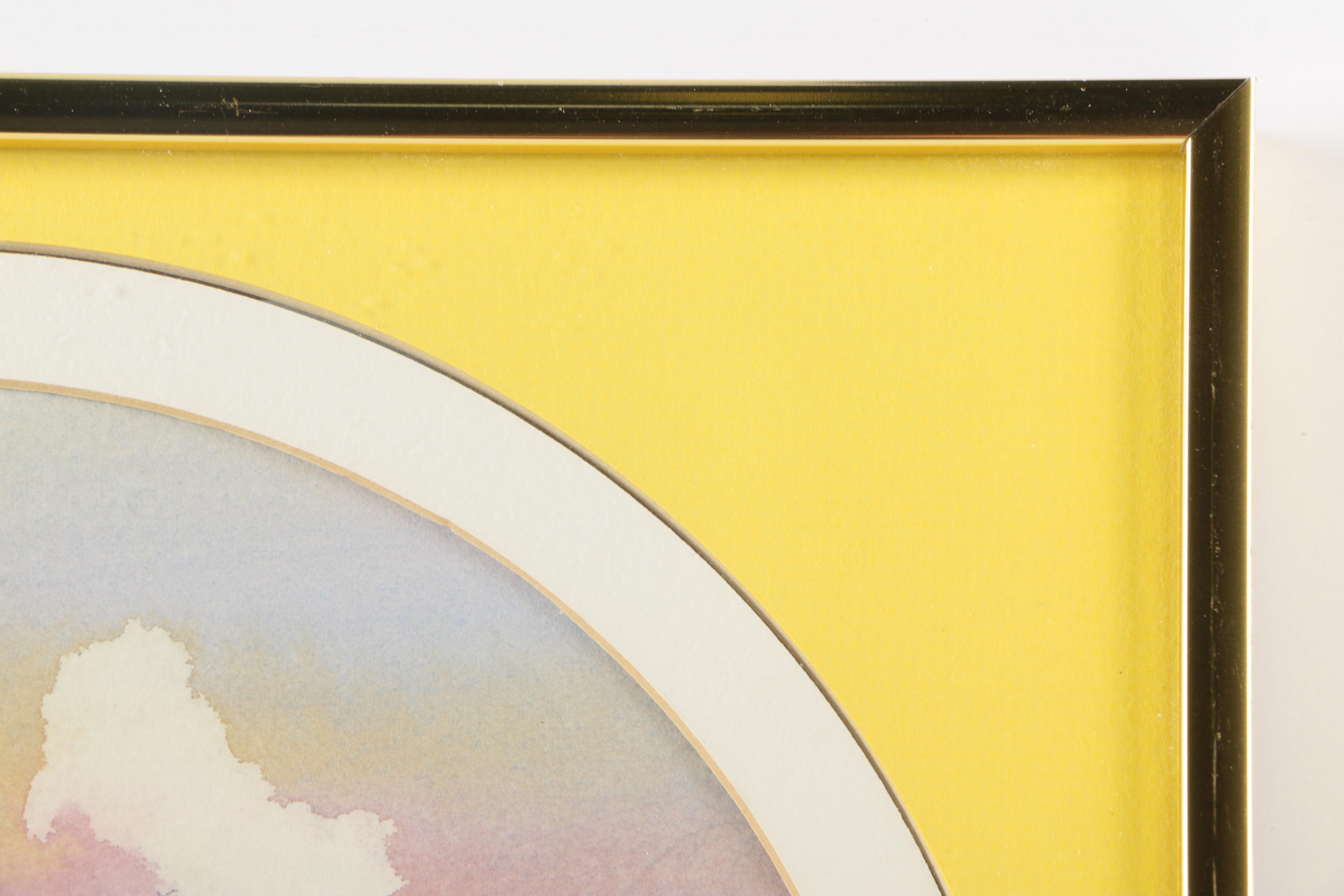 Two Hilda Kaihlanen Watercolors "Picnc" and "Summer Play"