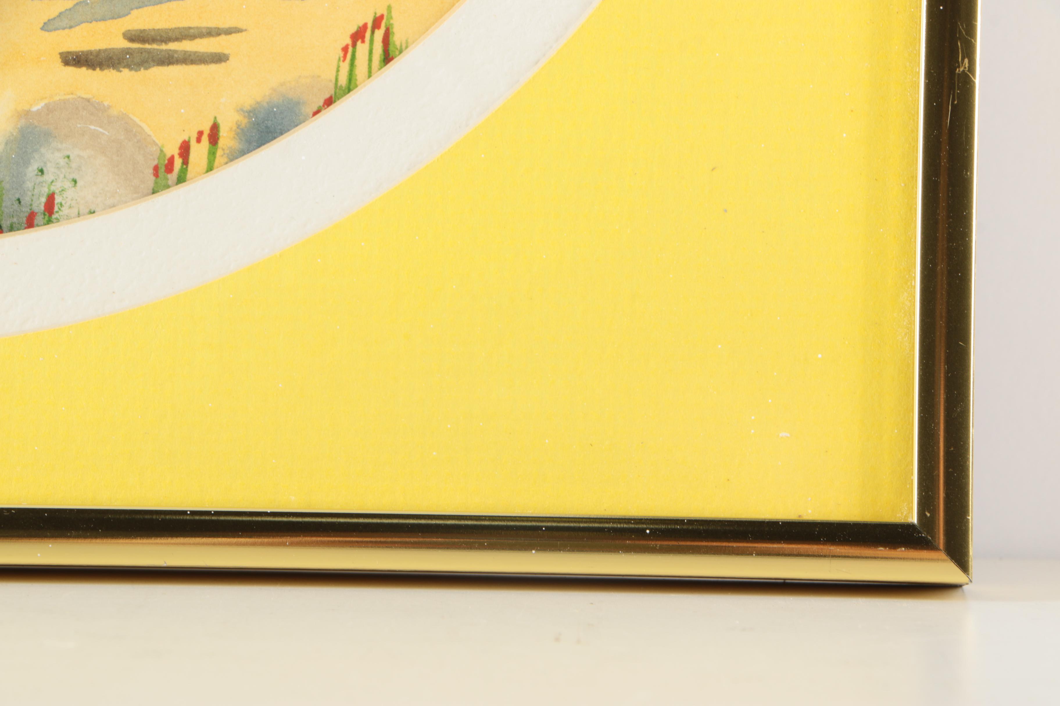 Two Hilda Kaihlanen Watercolors "Picnc" and "Summer Play"