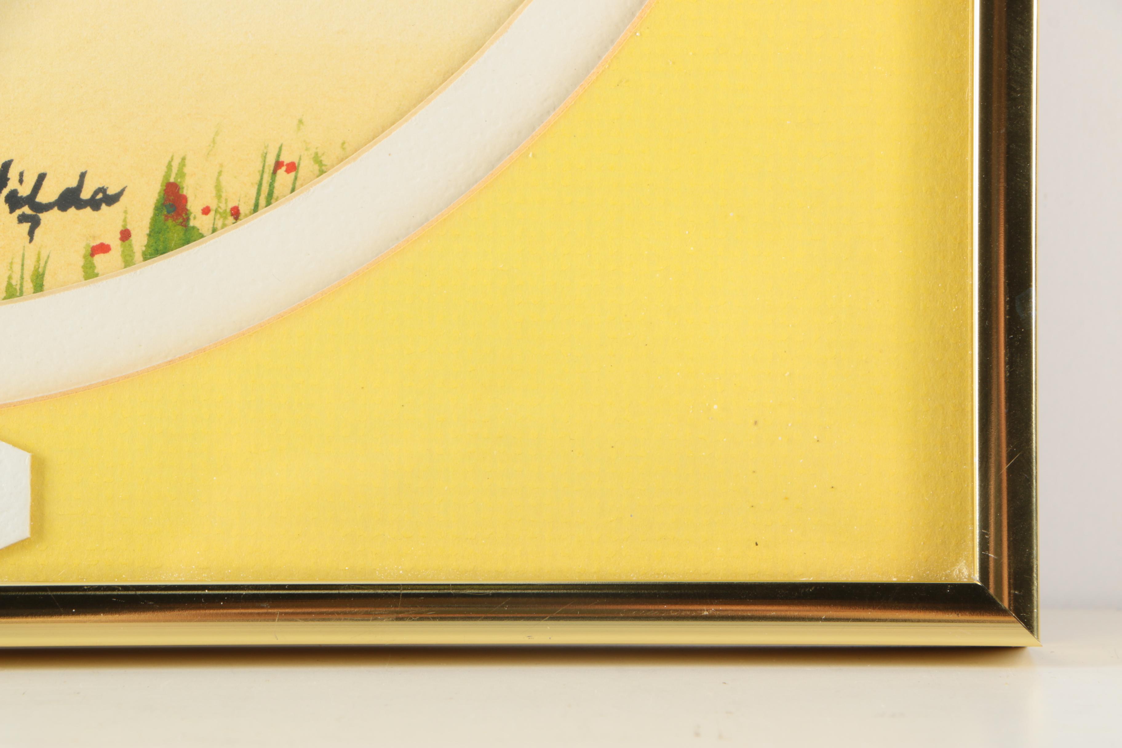 Two Hilda Kaihlanen Watercolors "Picnc" and "Summer Play"