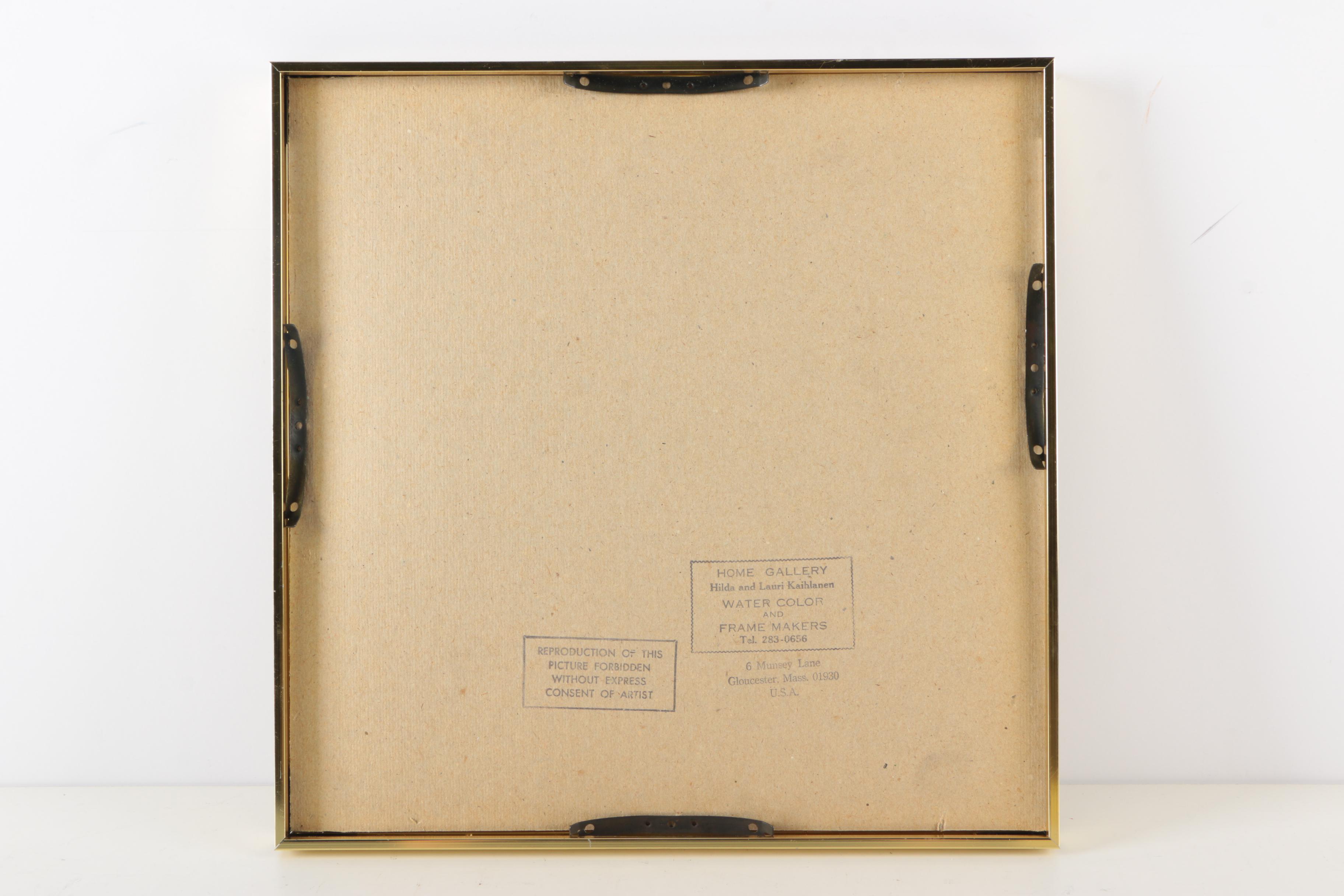 Two Hilda Kaihlanen Watercolors "Picnc" and "Summer Play"