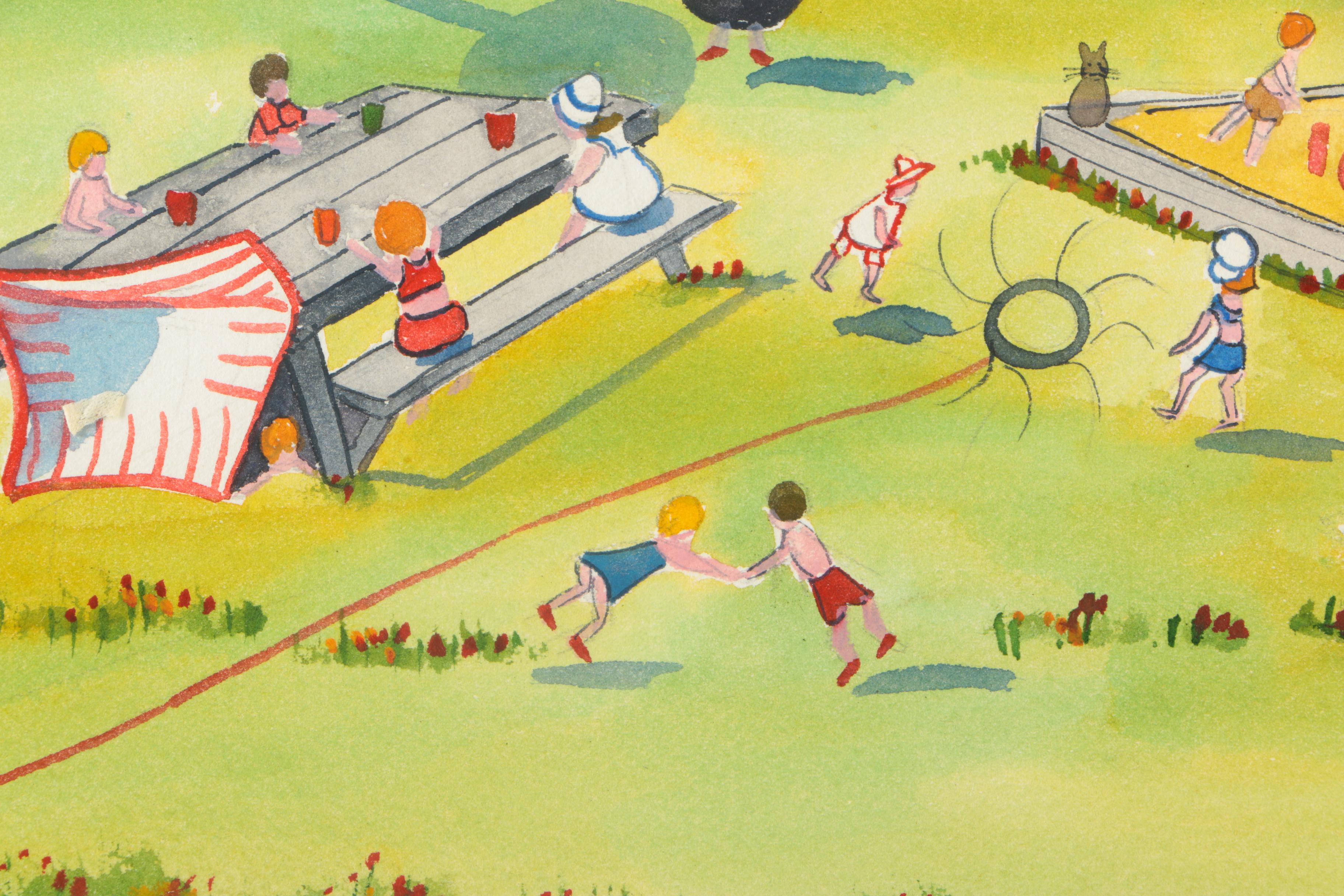 Hilda Kaihlanen Watercolor Painting "Happy Day"