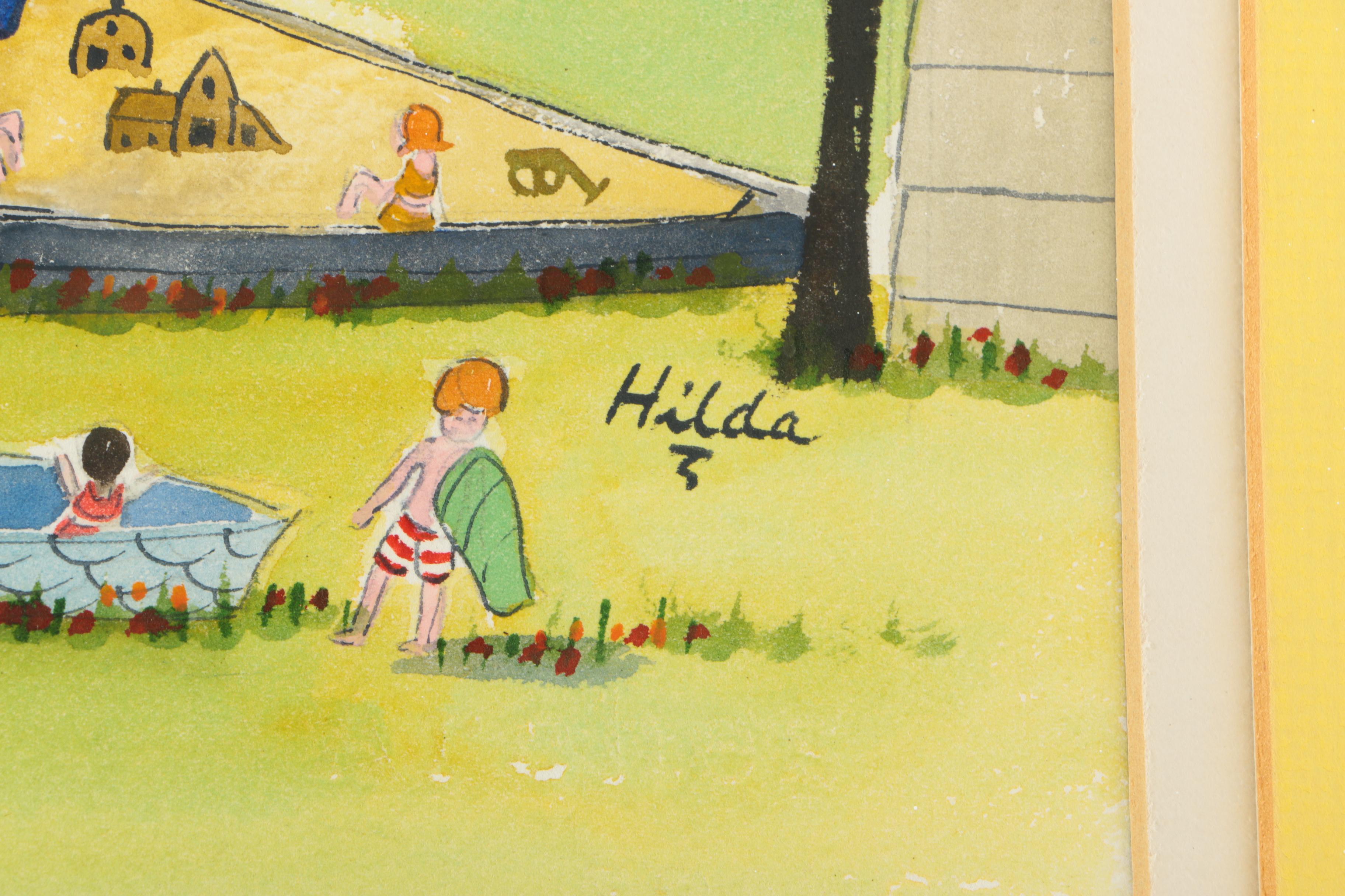 Hilda Kaihlanen Watercolor Painting "Happy Day"