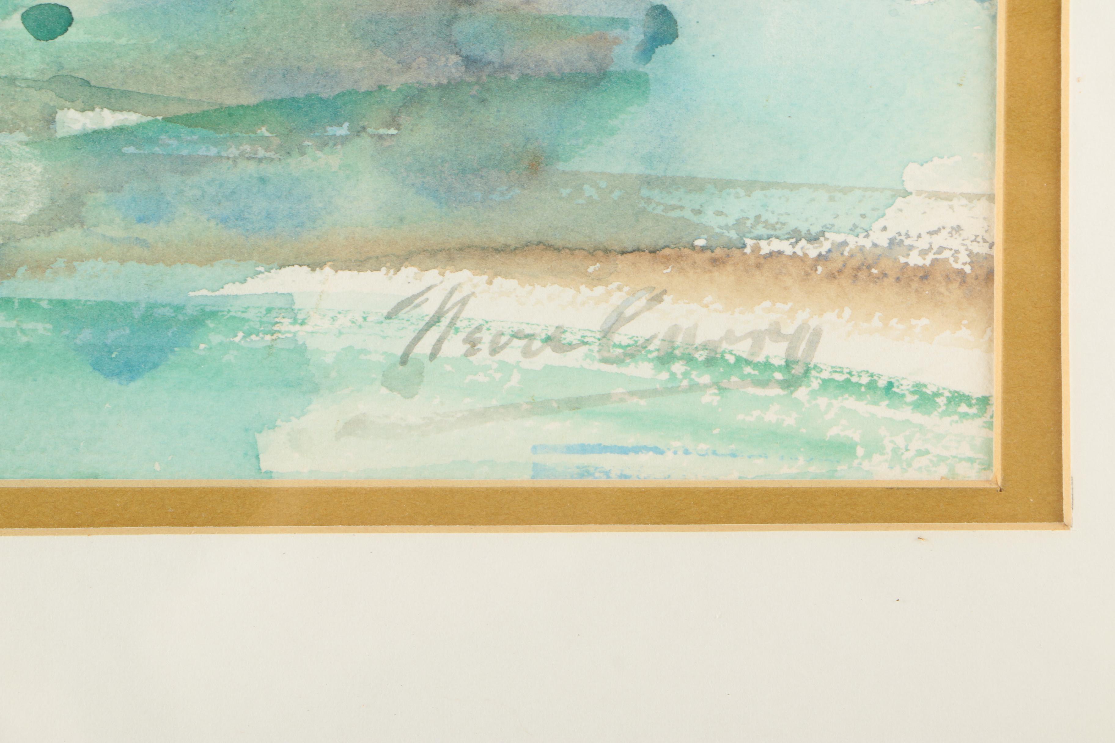 Neva Curry Watercolor Painting of Boats at Dock