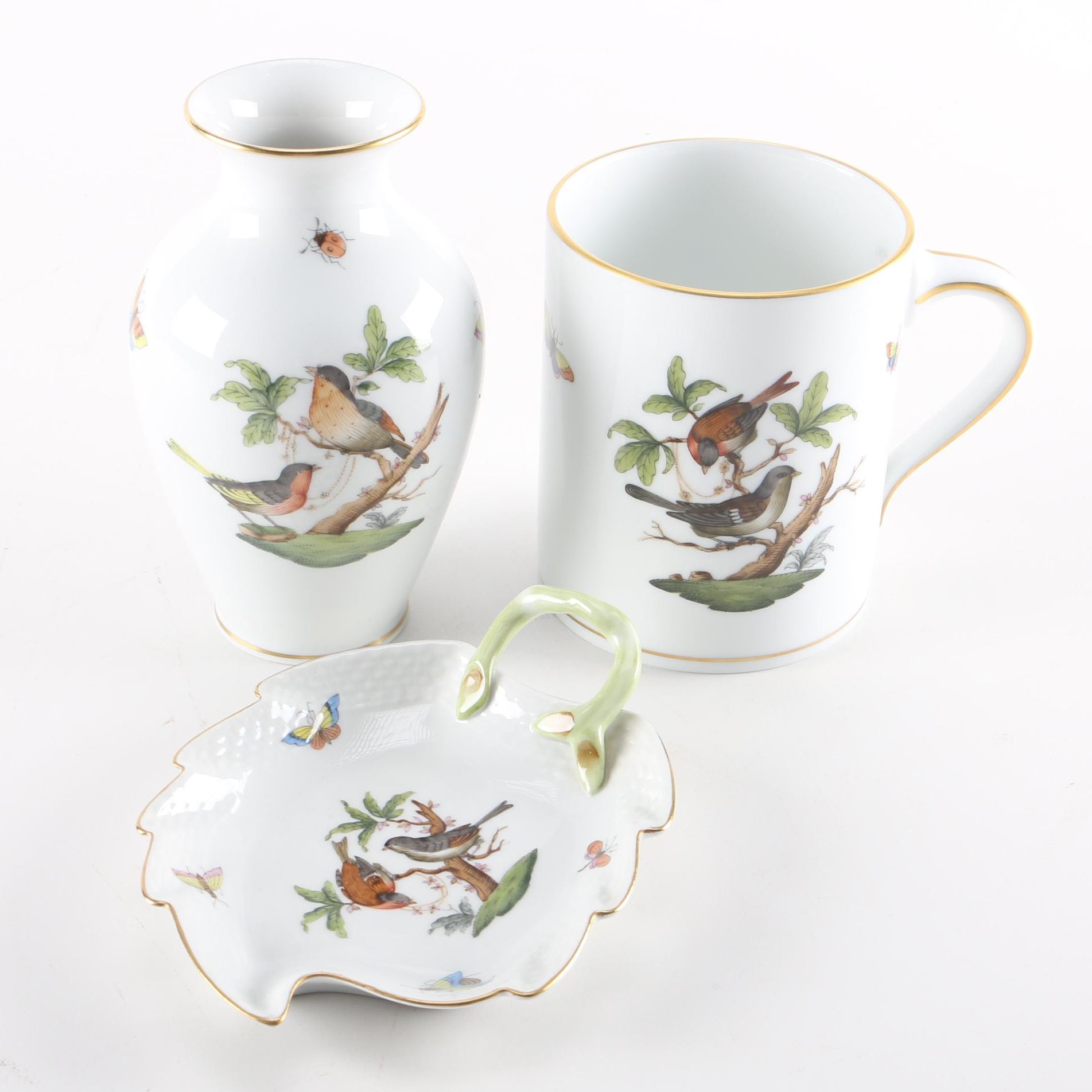 Hand-Painted Herend "Rothschild's Bird" Pieces