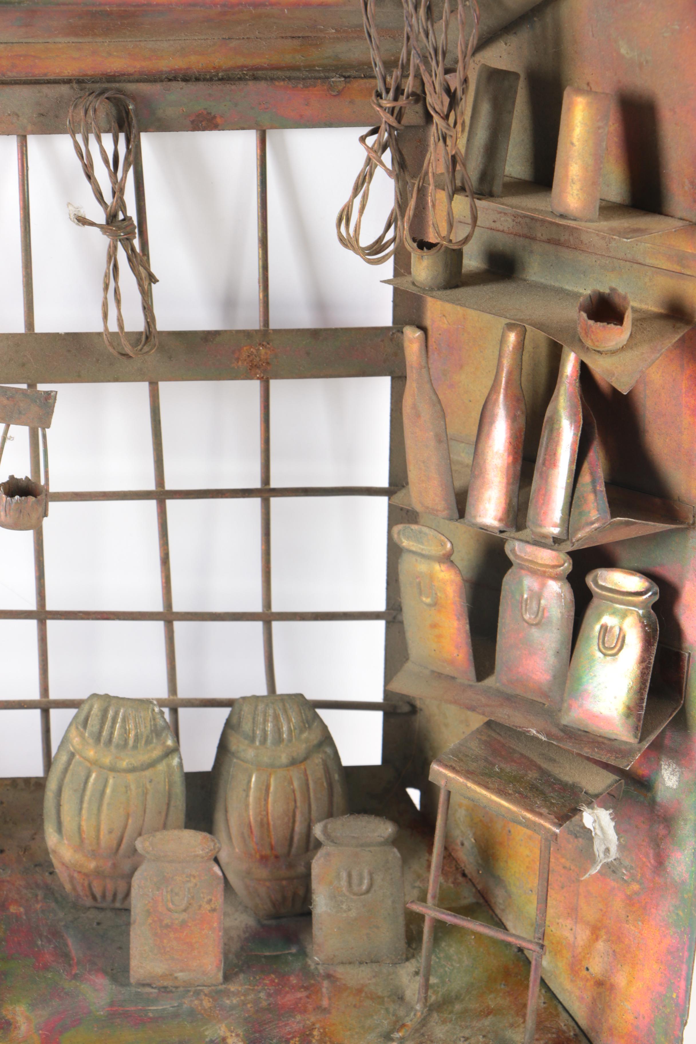 Copper Relief Wall Hanging of Interior Scene