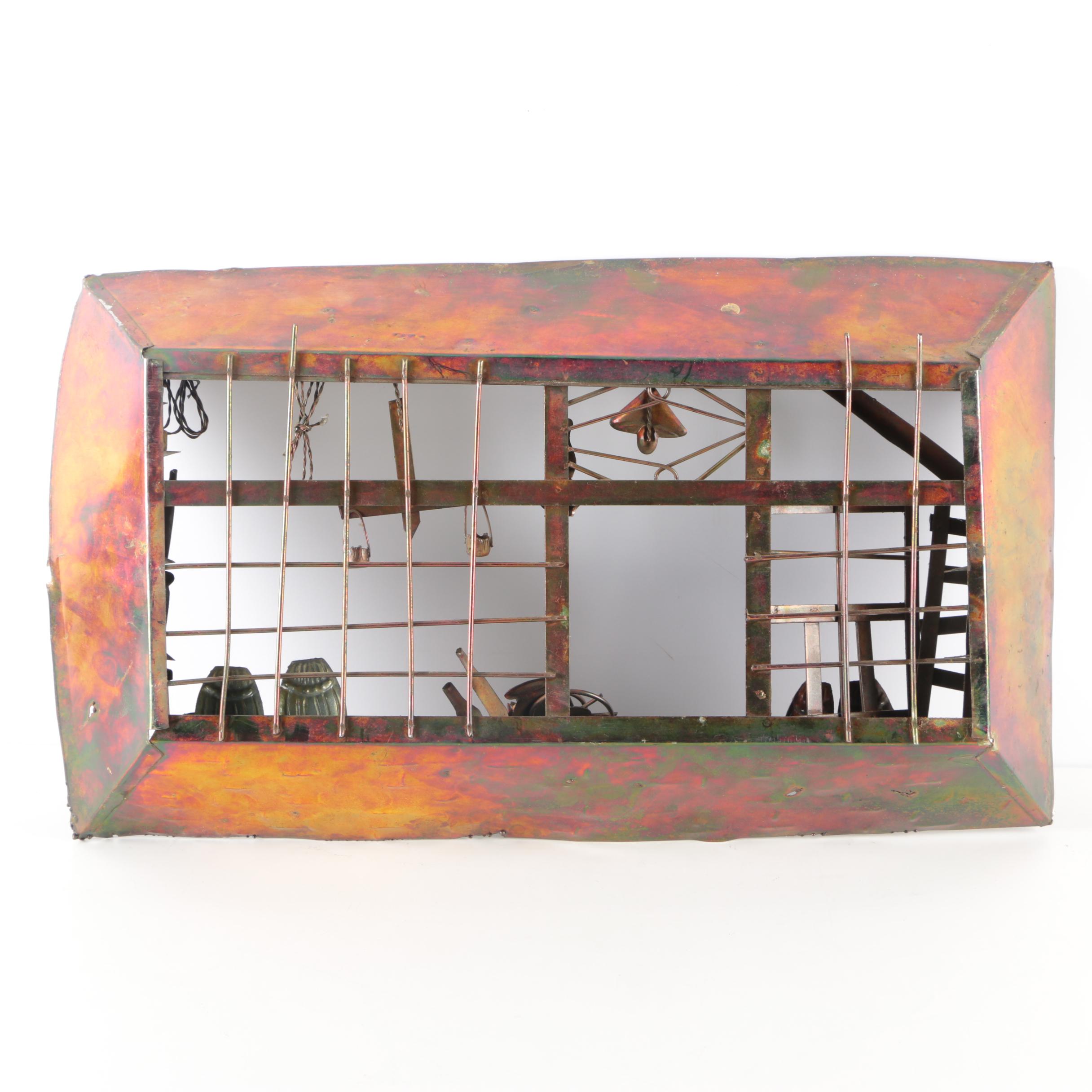 Copper Relief Wall Hanging of Interior Scene