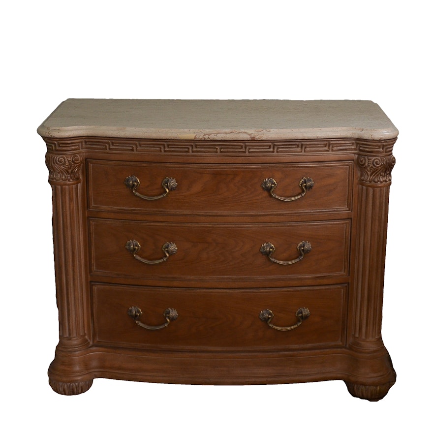 Contemporary Three-Drawer Chest With Marble Top by Bernhardt