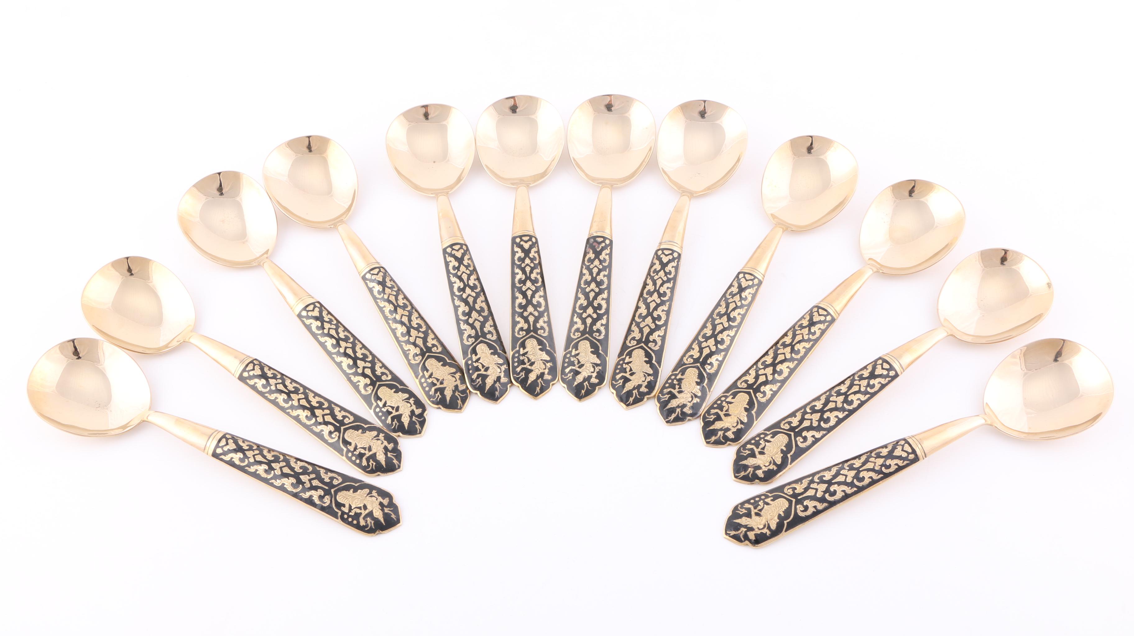 V. Thailand Bronze Flatware Set