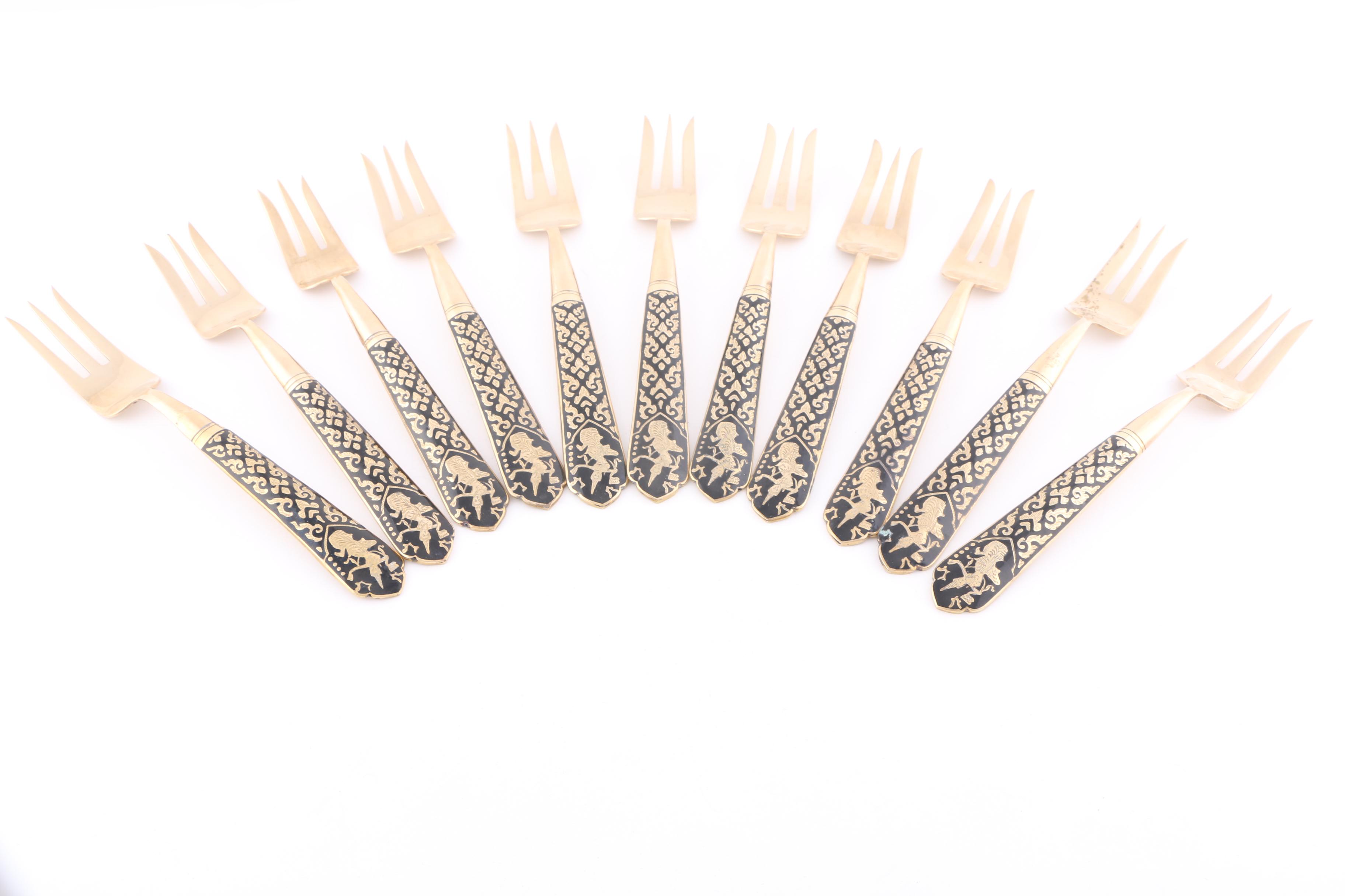 V. Thailand Bronze Flatware Set