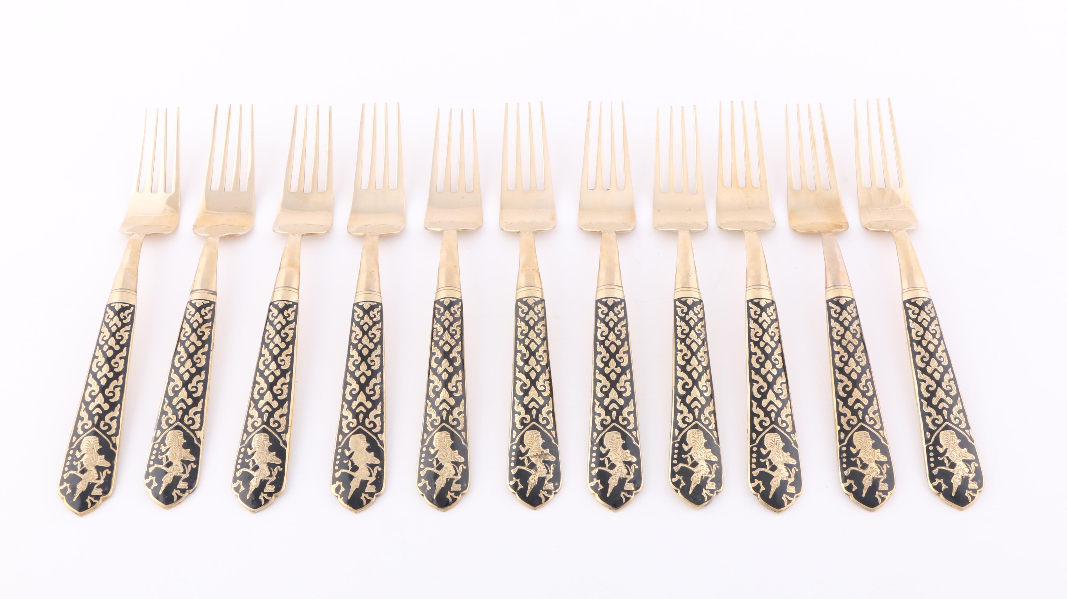 V. Thailand Bronze Flatware Set