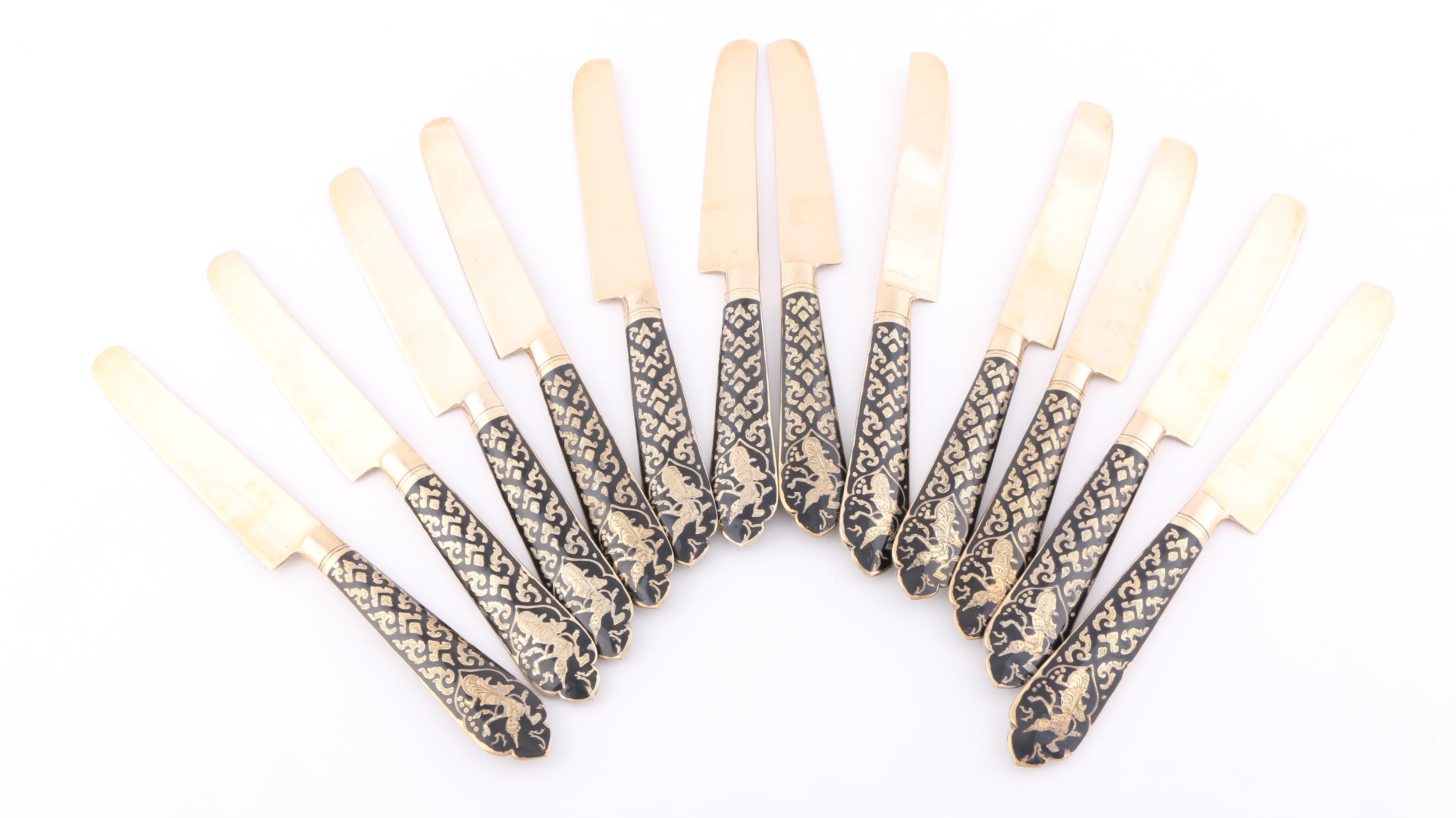 V. Thailand Bronze Flatware Set