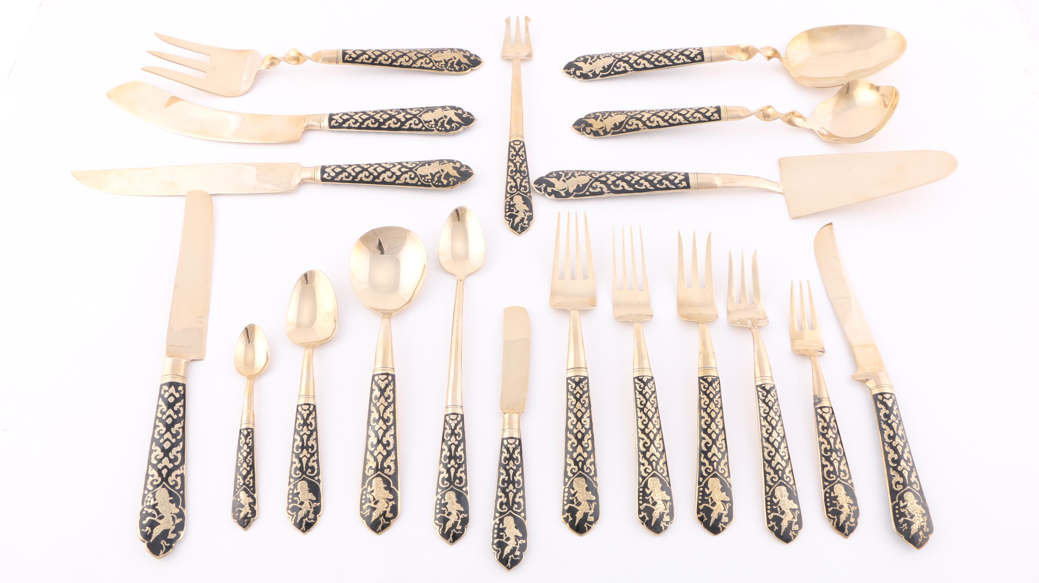 V. Thailand Bronze Flatware Set