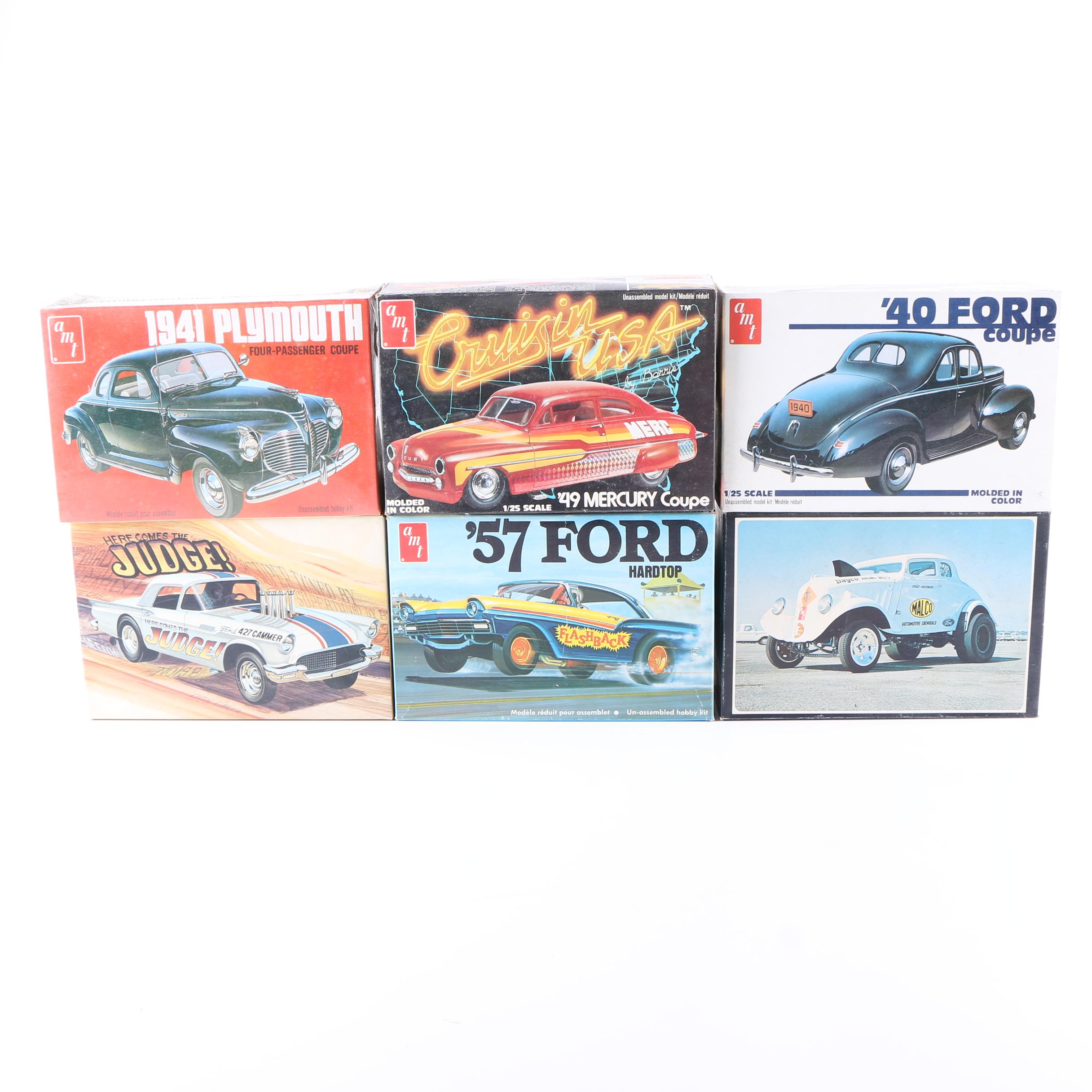 Collection of Vintage Model Car Kits featuring AMT
