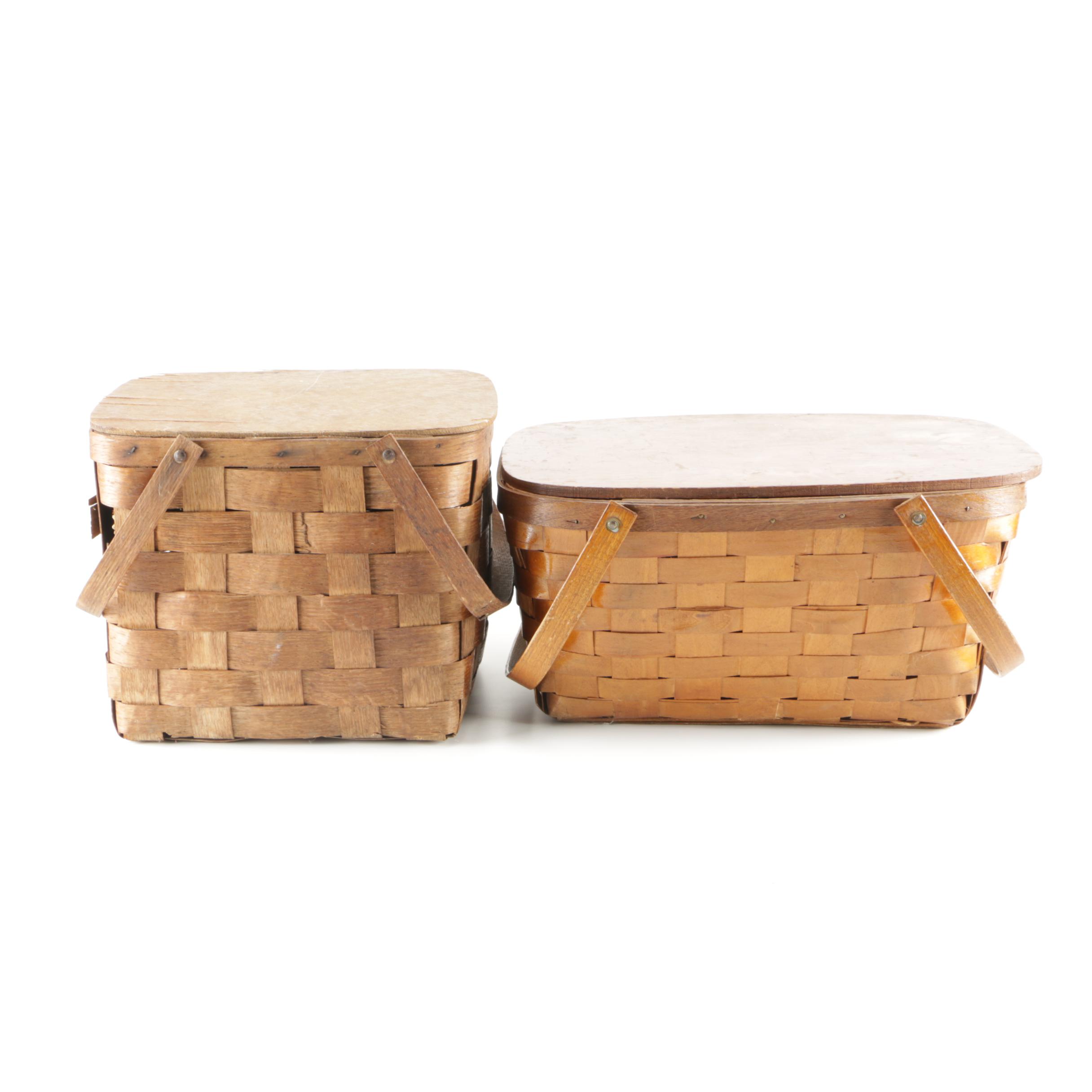 Pair of Woven Picnic Baskets
