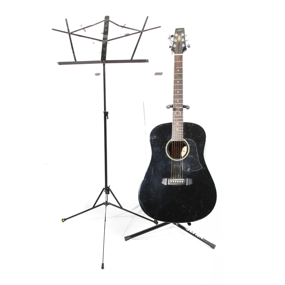 Aria Acoustic Guitar and Stands