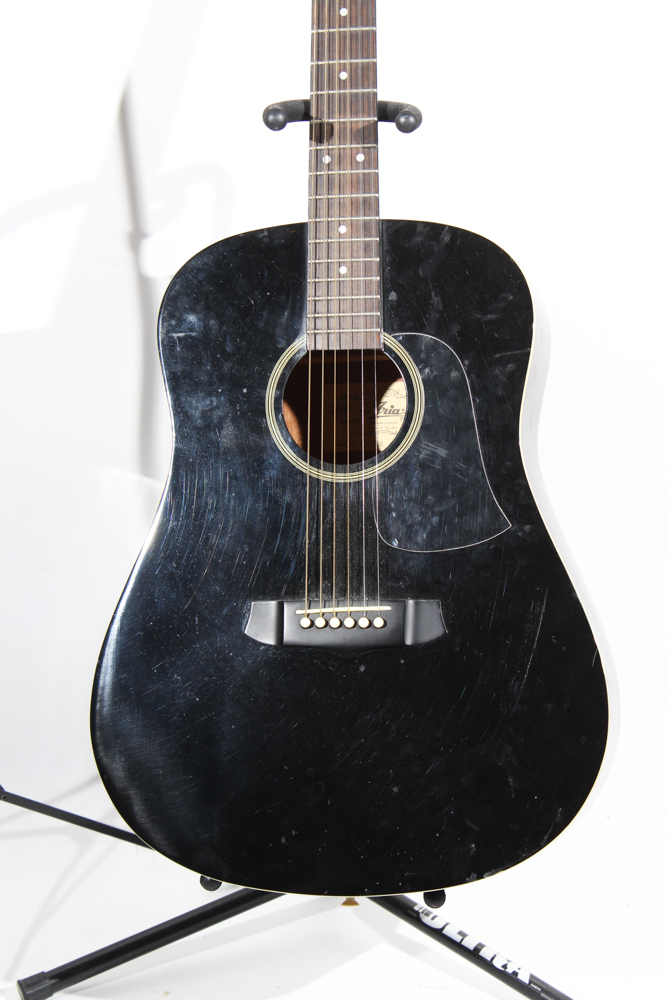 Aria Acoustic Guitar and Stands