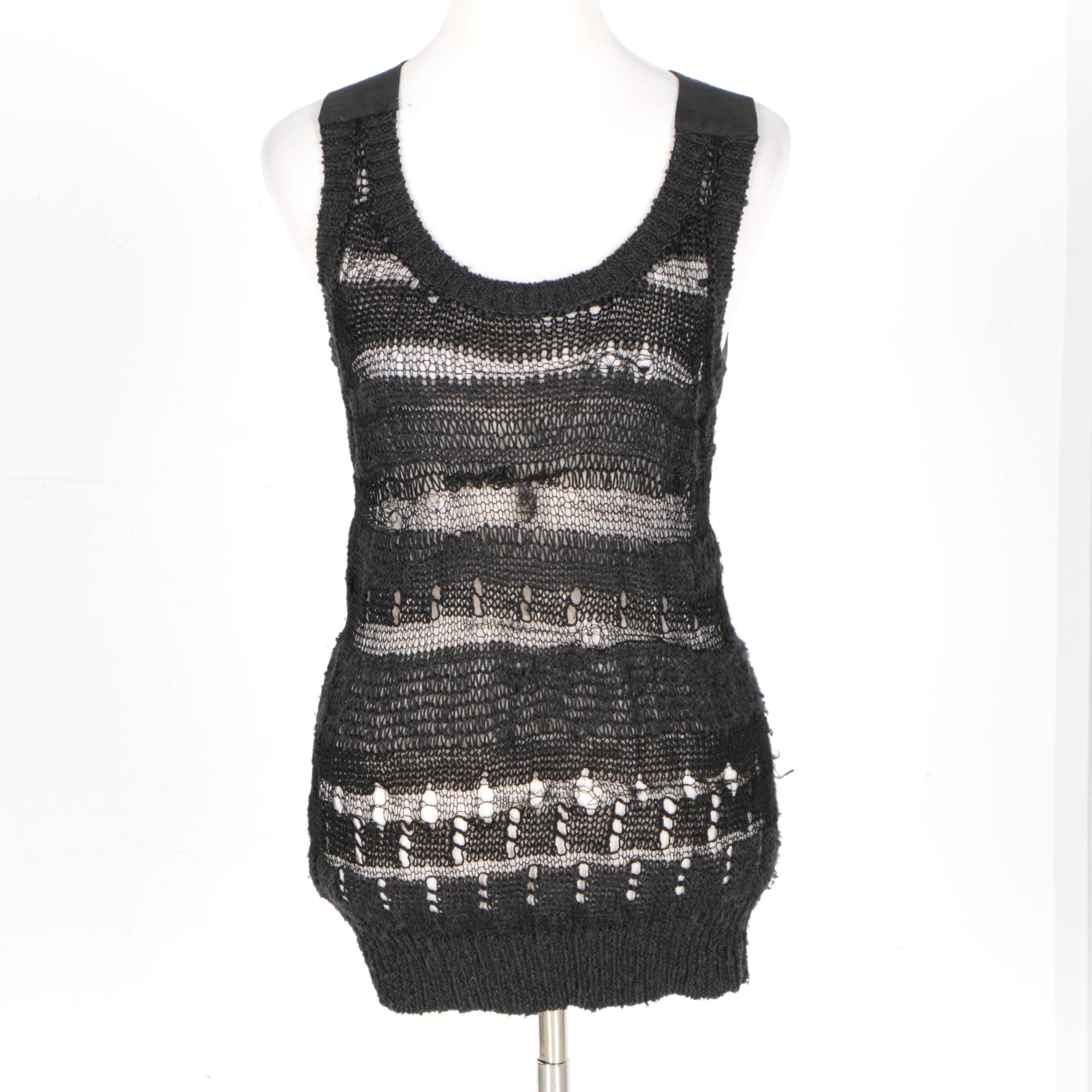 Veronique Branquinho Knit Tank with Lace Up Shoulder Straps
