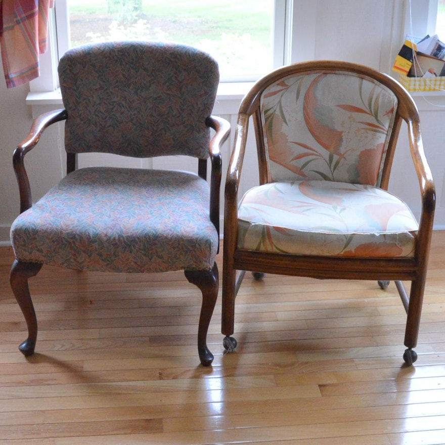 Vintage Upholstered Armchairs