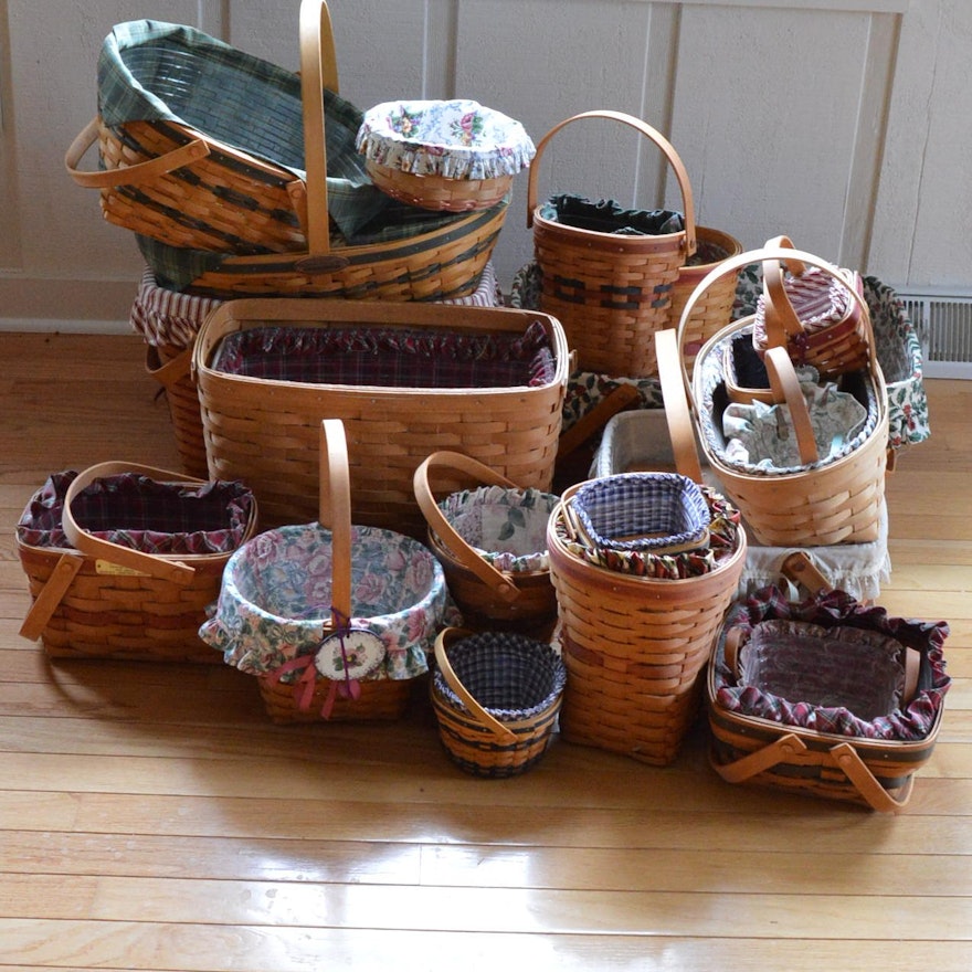 Longaberger Baskets with Fabric Liners