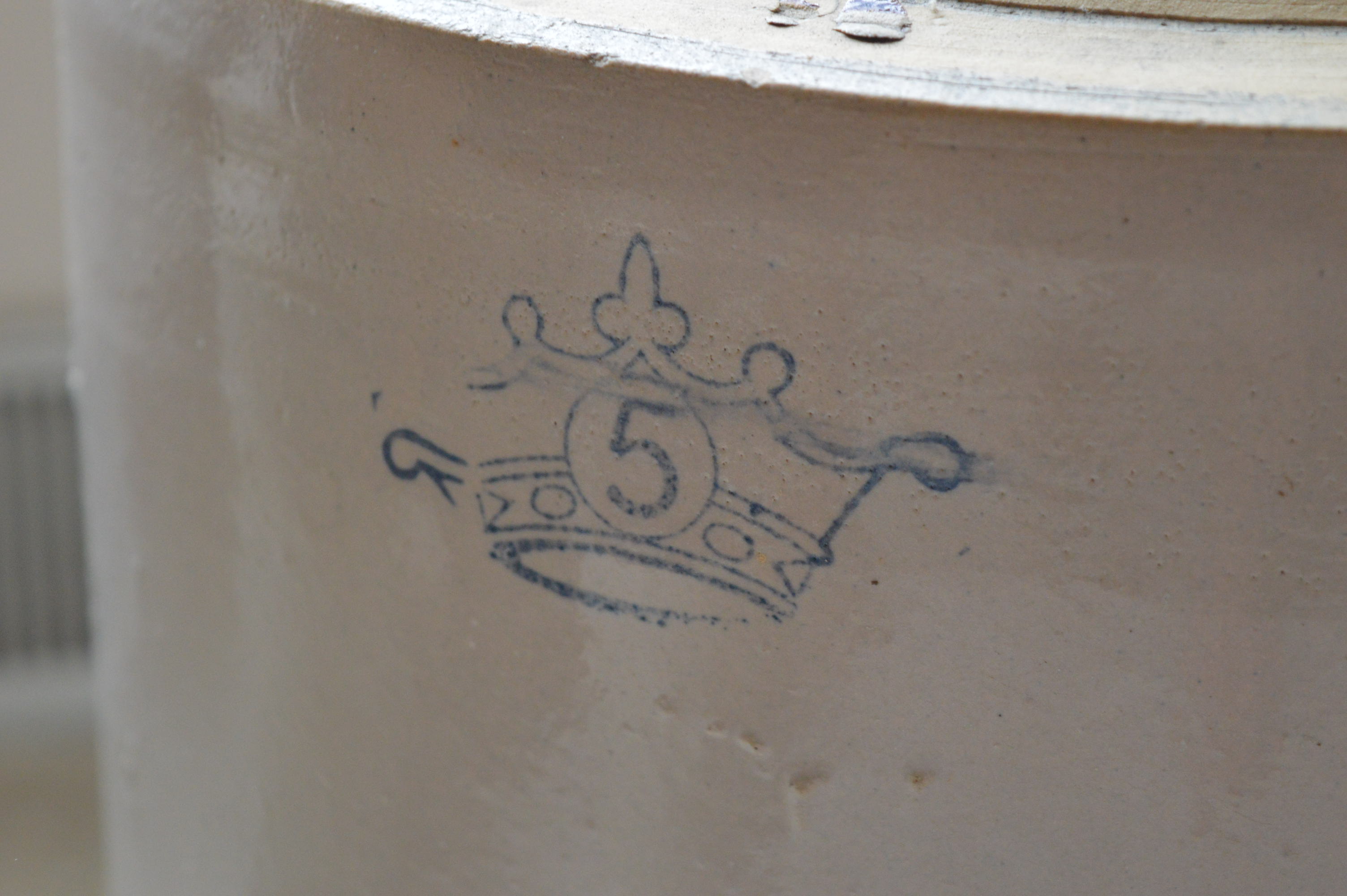 Vintage White and Brown Stoneware Jugs