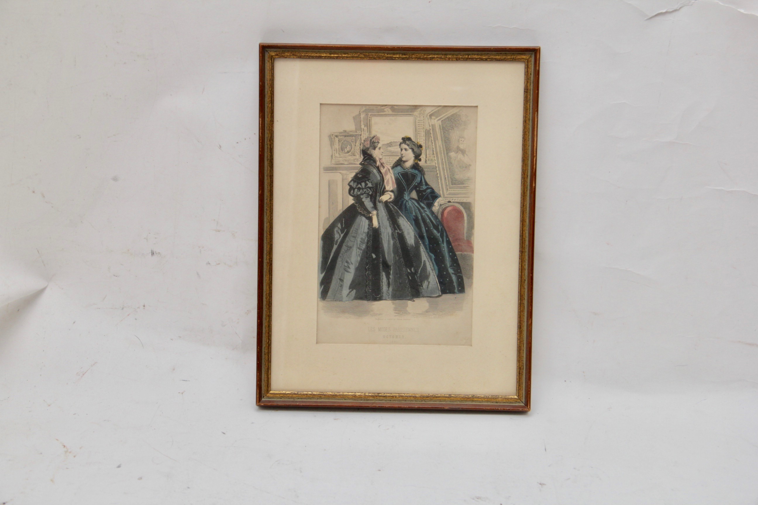 Framed Hand Colored Engravings "Les Modes Parisiennes" After Illman Brothers